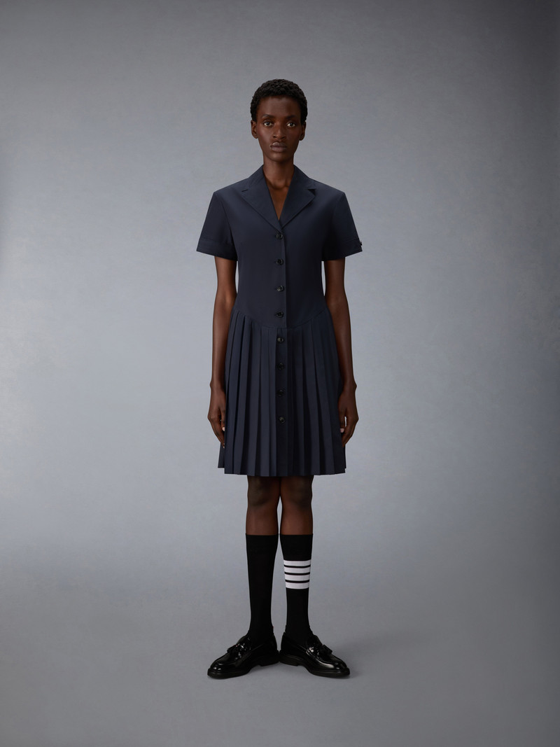 Thom Browne LAPEL COLLAR PLEATED DRESS outlook