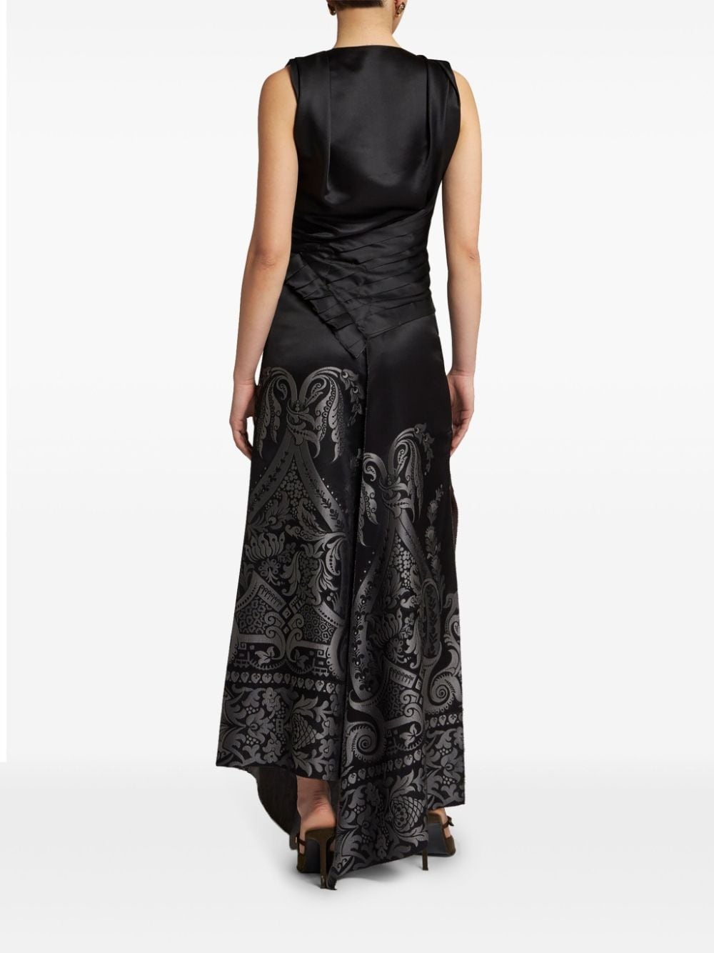 jacquard silk maxi dress - 3