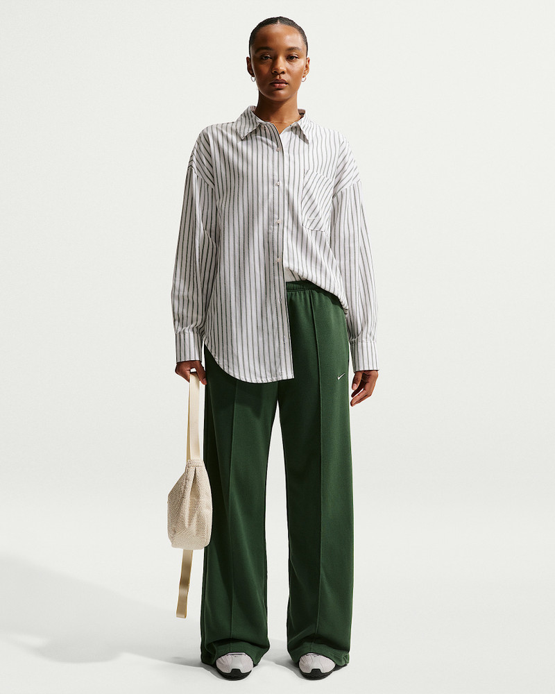 Nike Sportswear Chill Poplin Women's Oversized Woven Long-Sleeve Striped Top 4