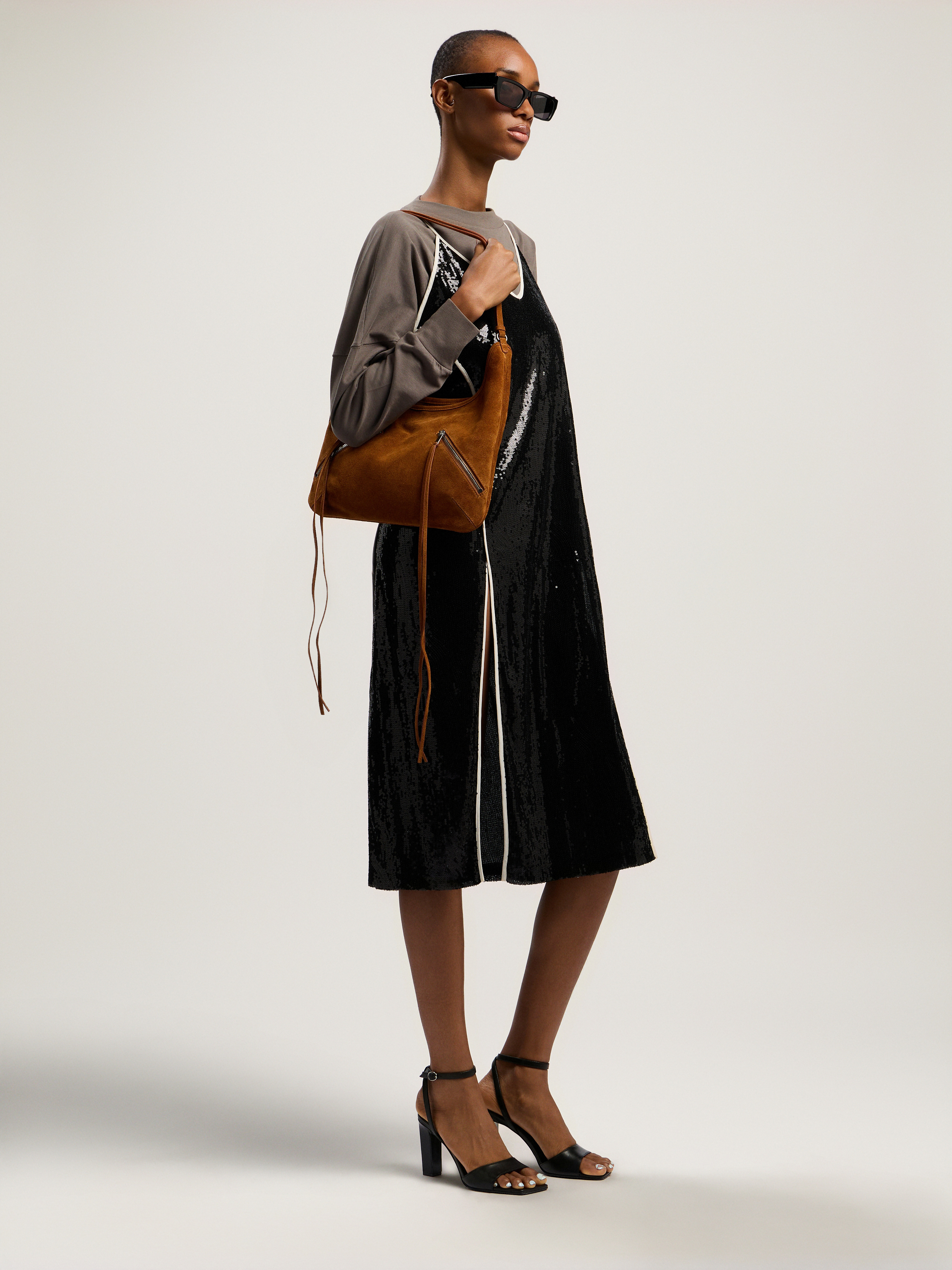 Zip-Up Suede Maxi Bag - 2