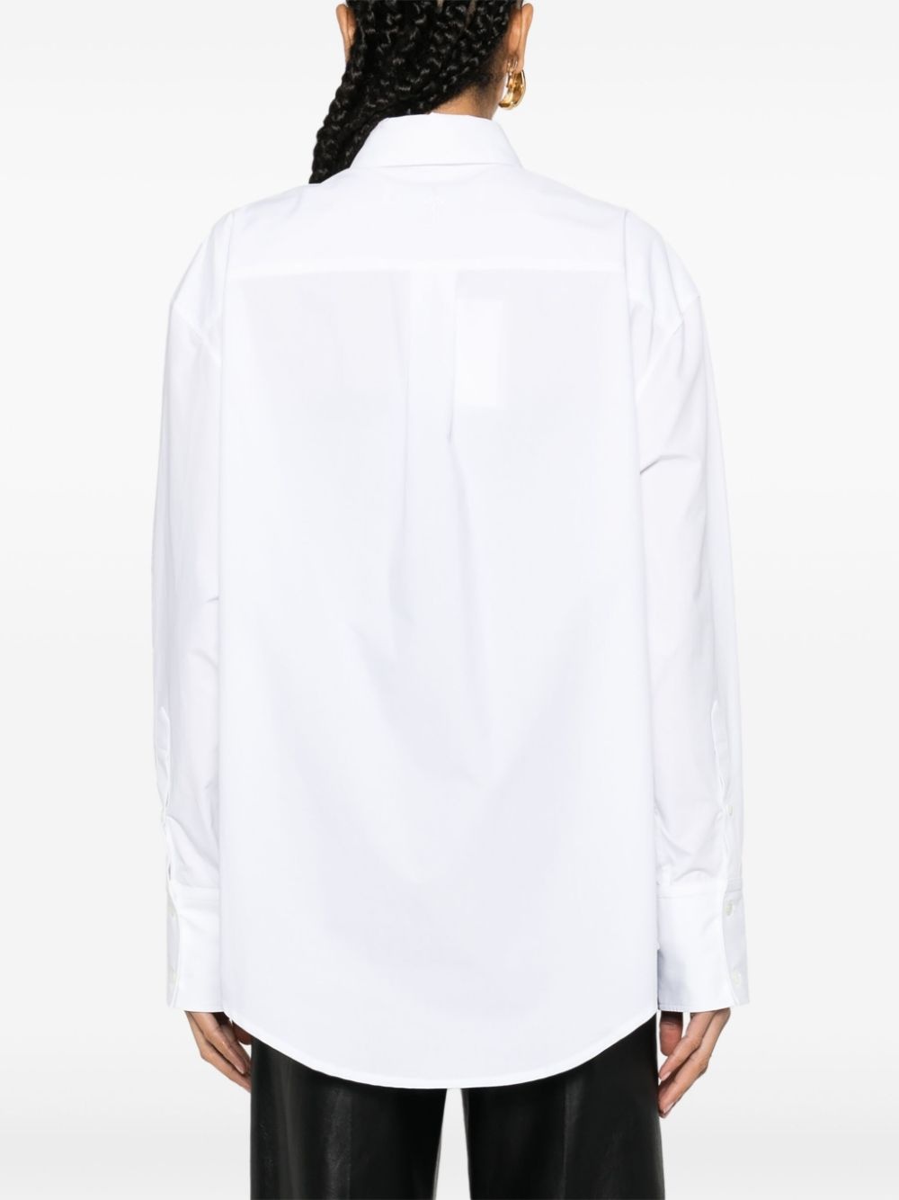 panelled cotton-poplin shirt - 4