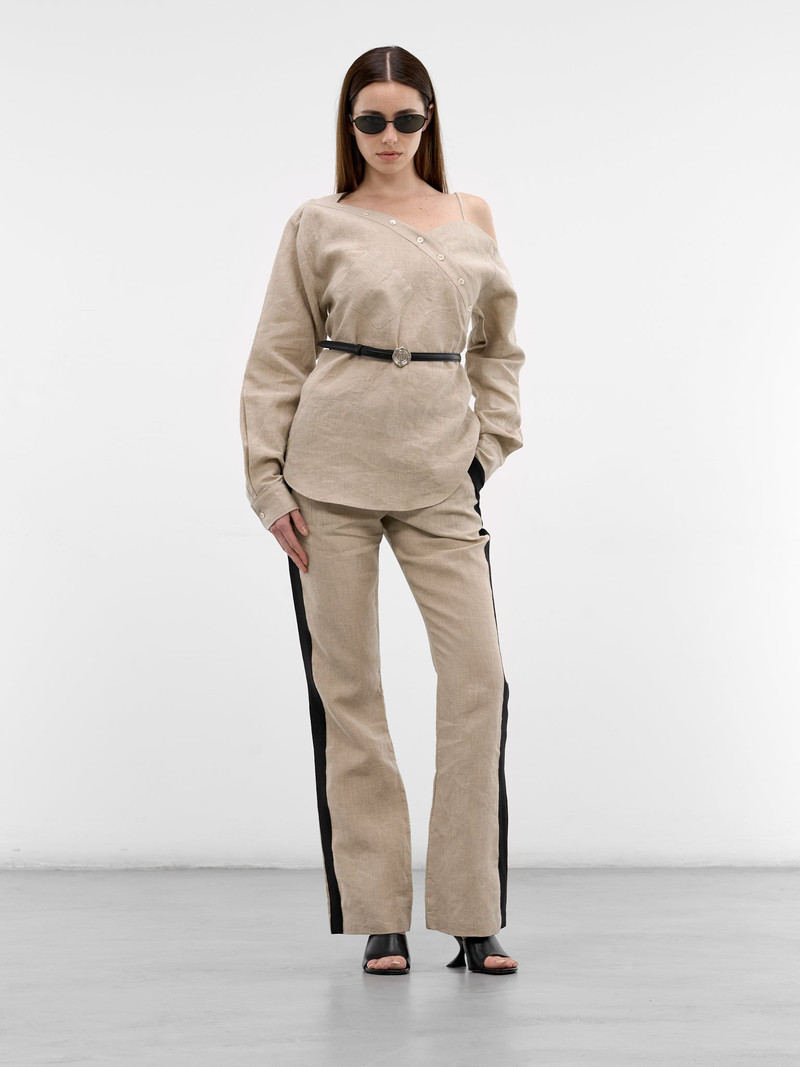 COPERNI Beige Taped Linen Tailored Trousers outlook