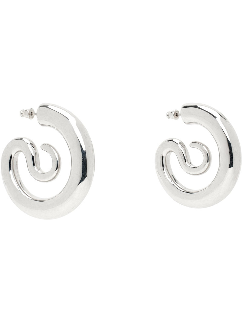 PANCONESI Silver Serpent Hoops Medium Earrings outlook