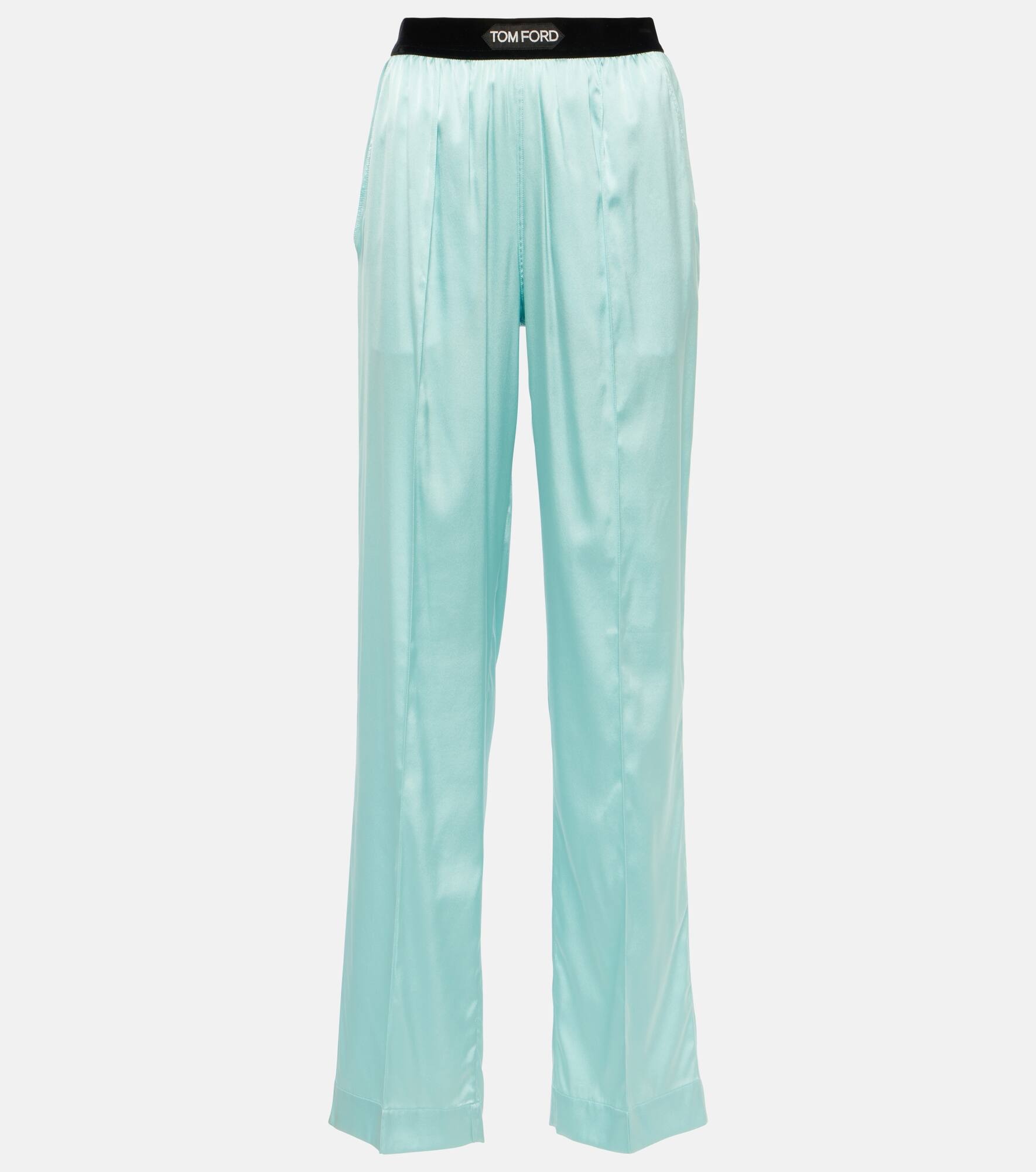 Silk-blend satin pajama pants - 1