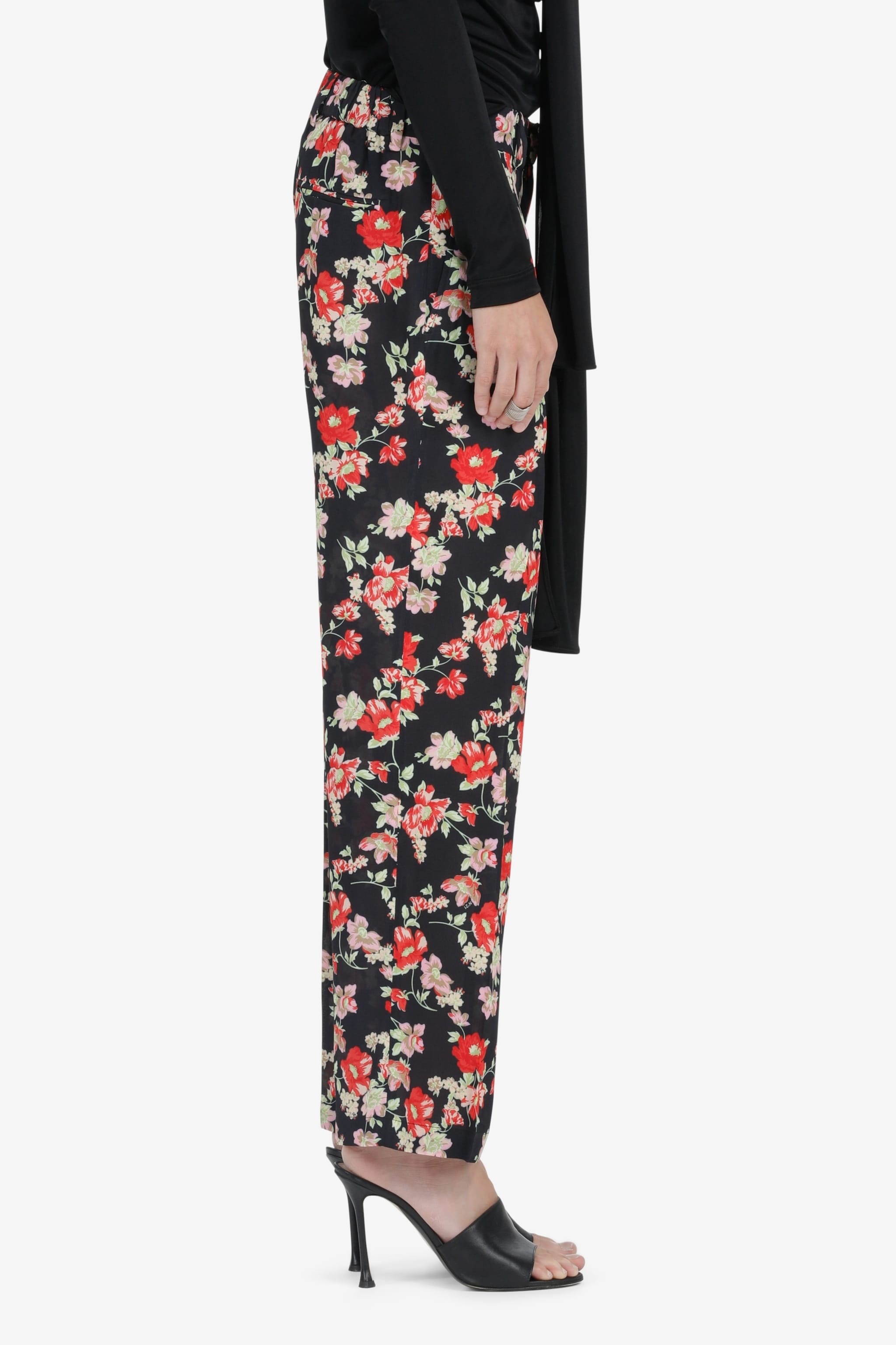 FLORAL-PRINT STRAIGHT-LEG TROUSERS - 3
