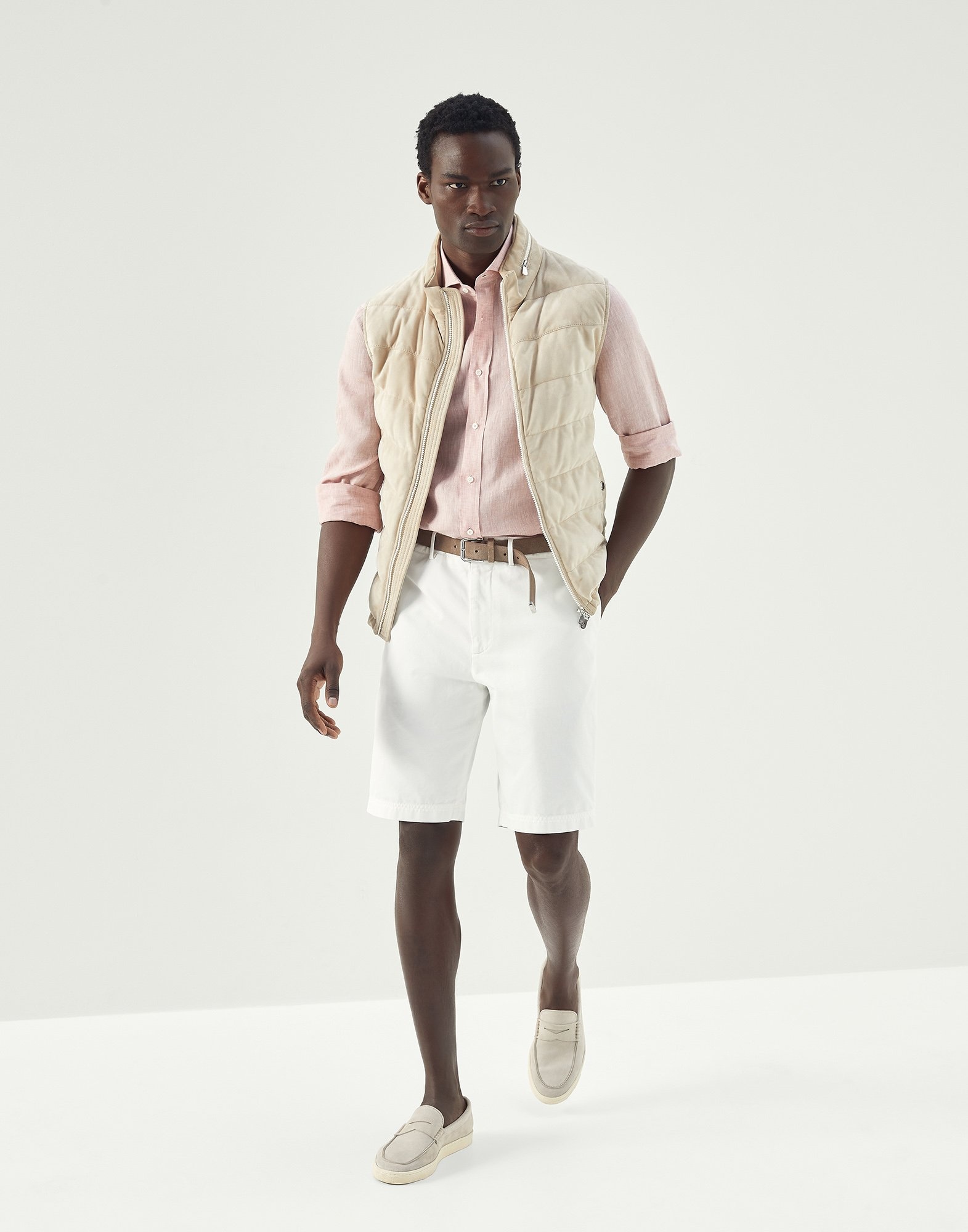 Linen easy fit shirt with spread collar - 5