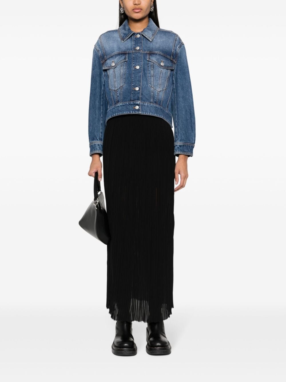 cropped denim jacket - 2