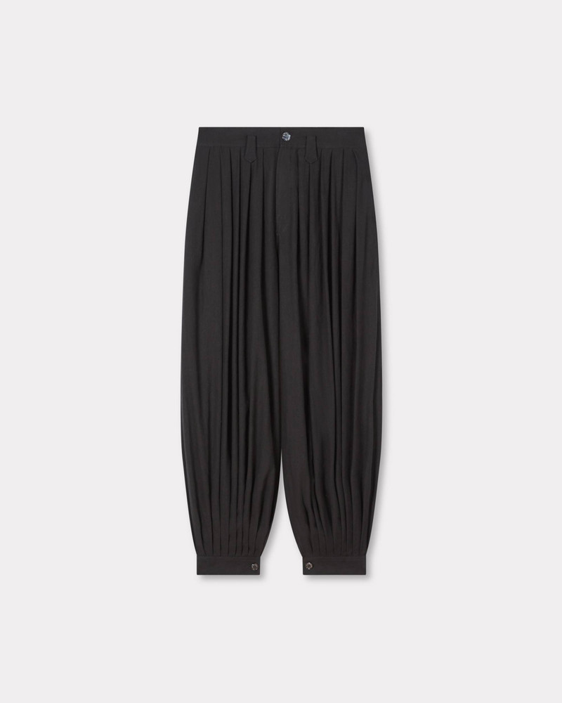 Balloon pleated pants in cotton hemp 1