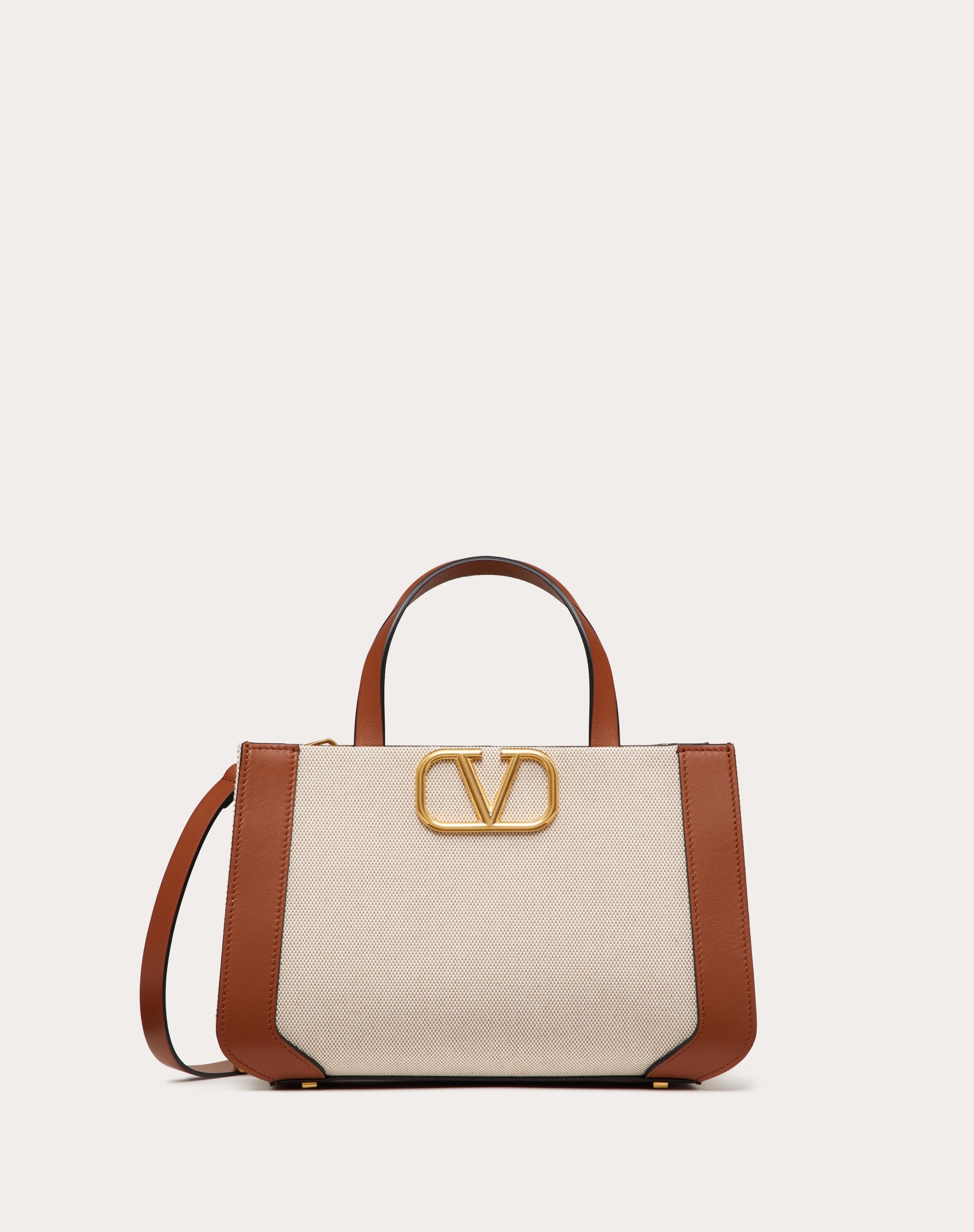 VLOGO SIGNATURE SMALL CANVAS HANDBAG - 1