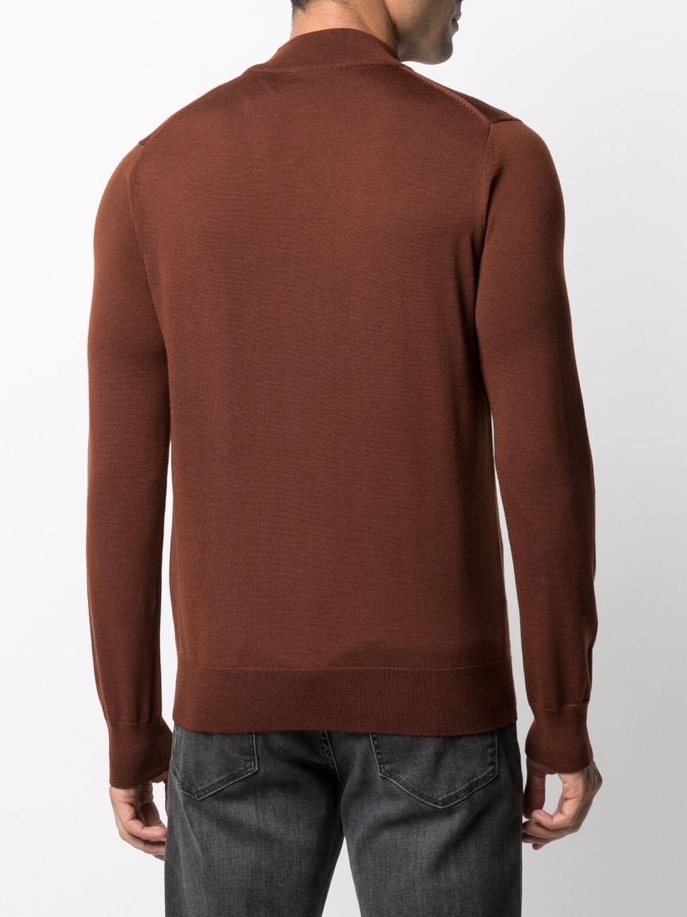 mock neck ribbed-knit jumper - 4