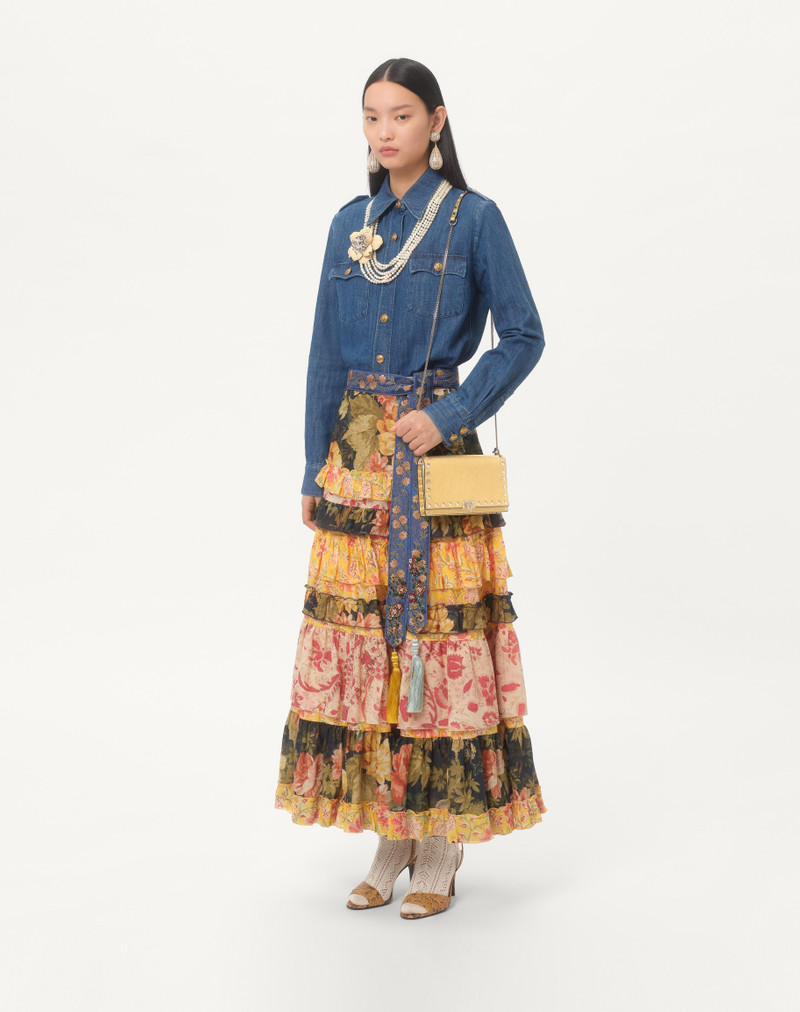 Valentino ROCKSTUD MINI CALFSKIN BAG WITH CHAIN IN LAMINATED GRAINY CALFSKIN outlook