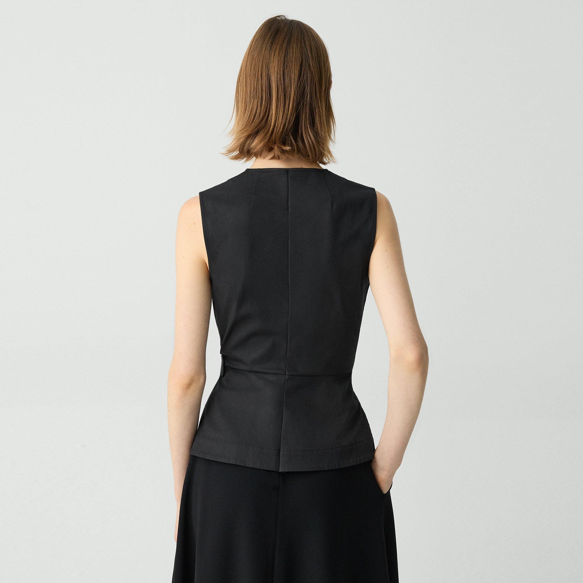 Sleeveless Wrap Top in Cotton Chino - 4