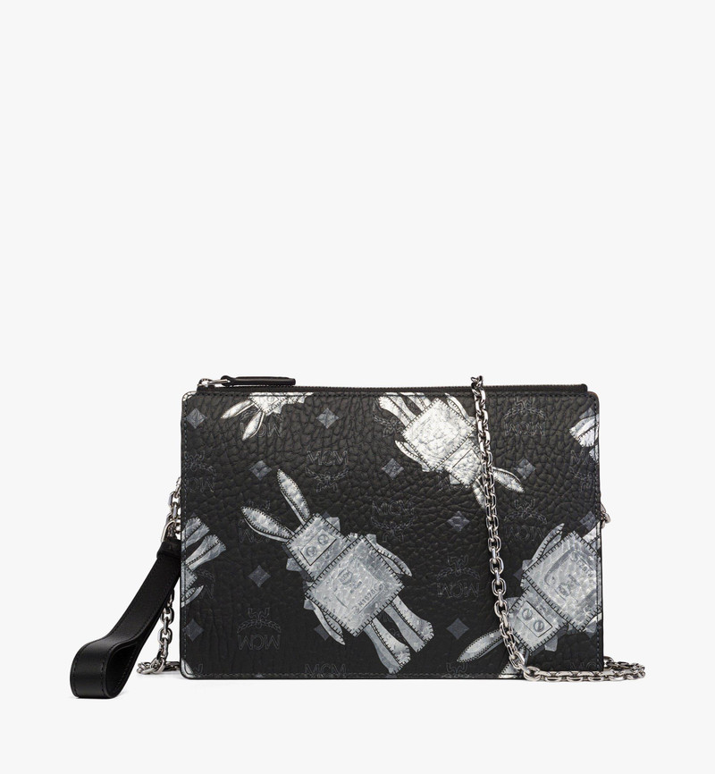 Wristlet Standing Pouch With Chain Strap in Rabot Visetos 1