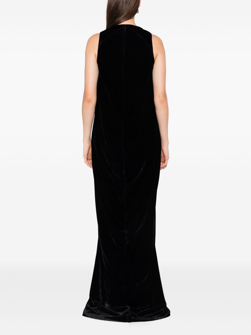 V-neck velvet maxi dress - 4