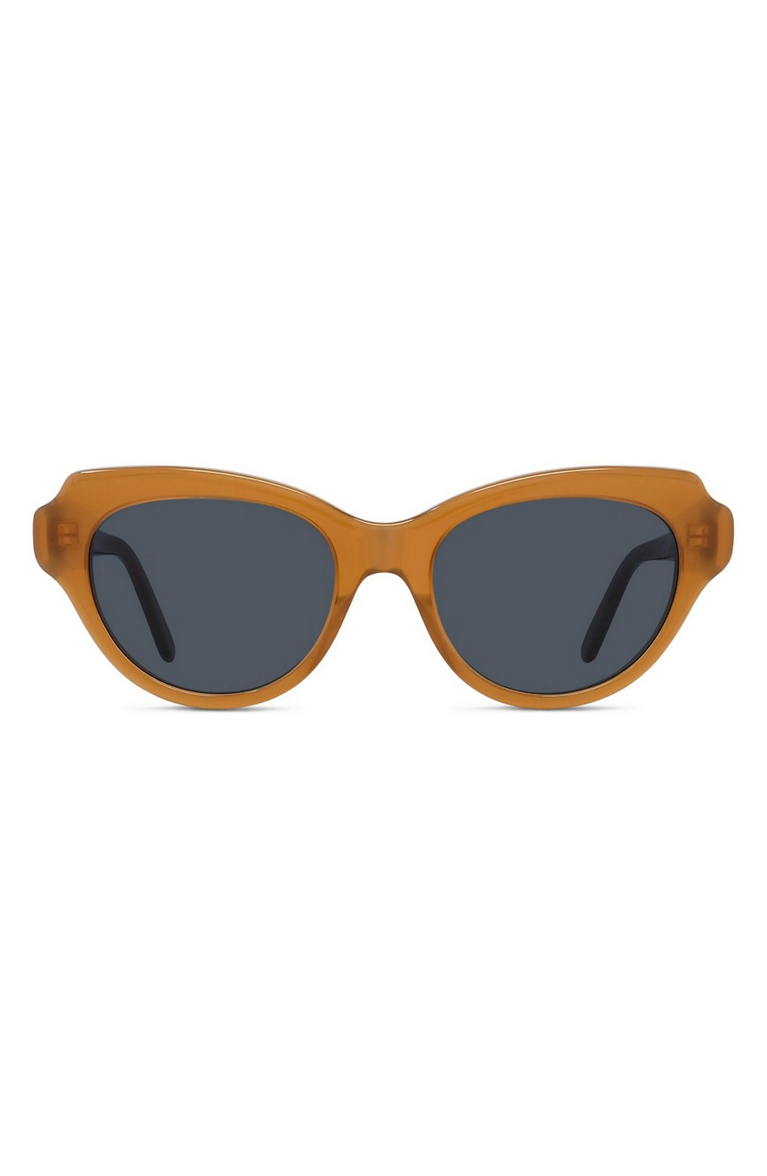 Loewe Slim 53mm Round Sunglasses in Dark Brown/Other /Blue at Nordstrom - 1