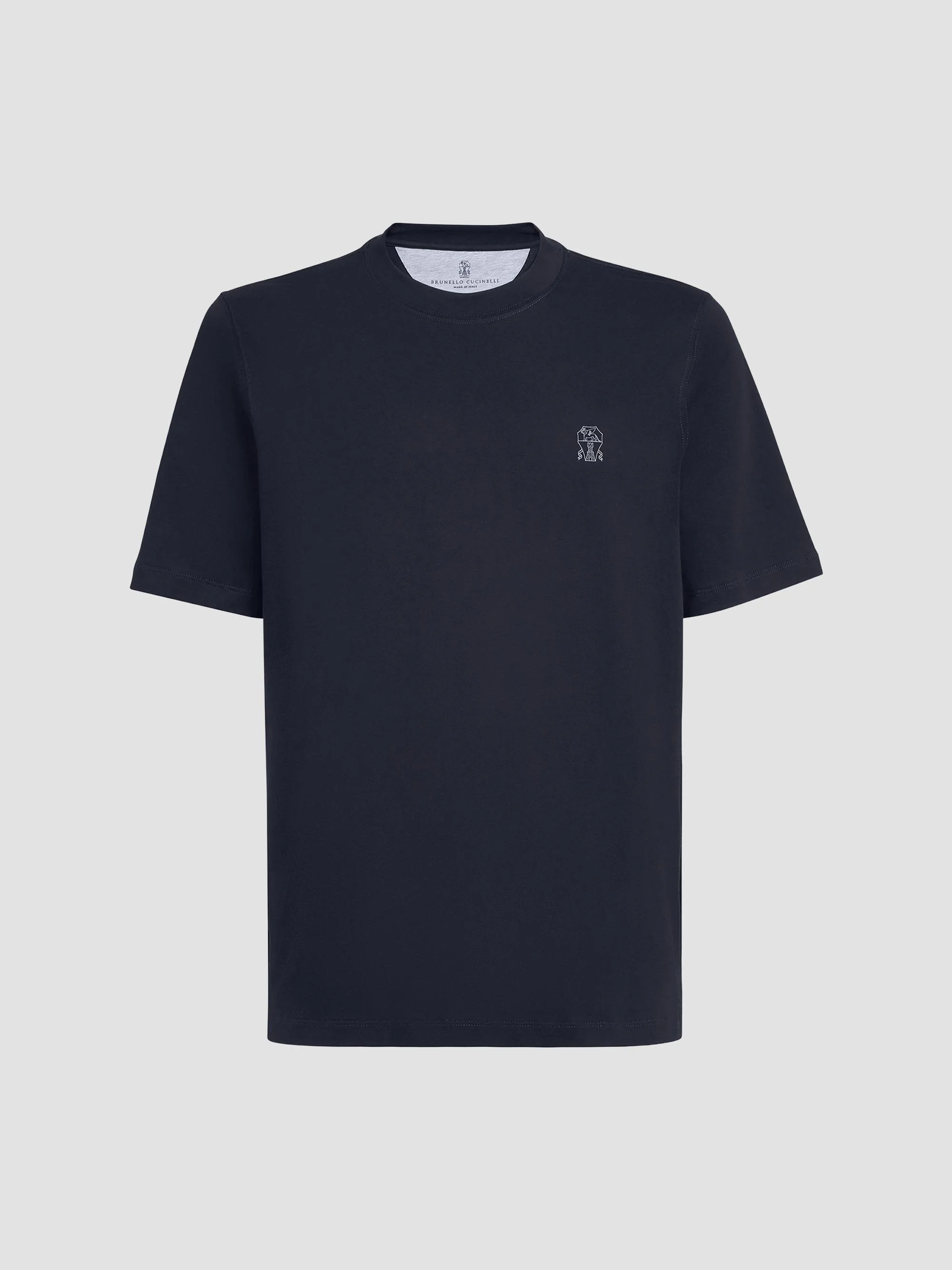Men's Cotton Jersey Crew-Neck T-Shirt - Navy Blue - 1