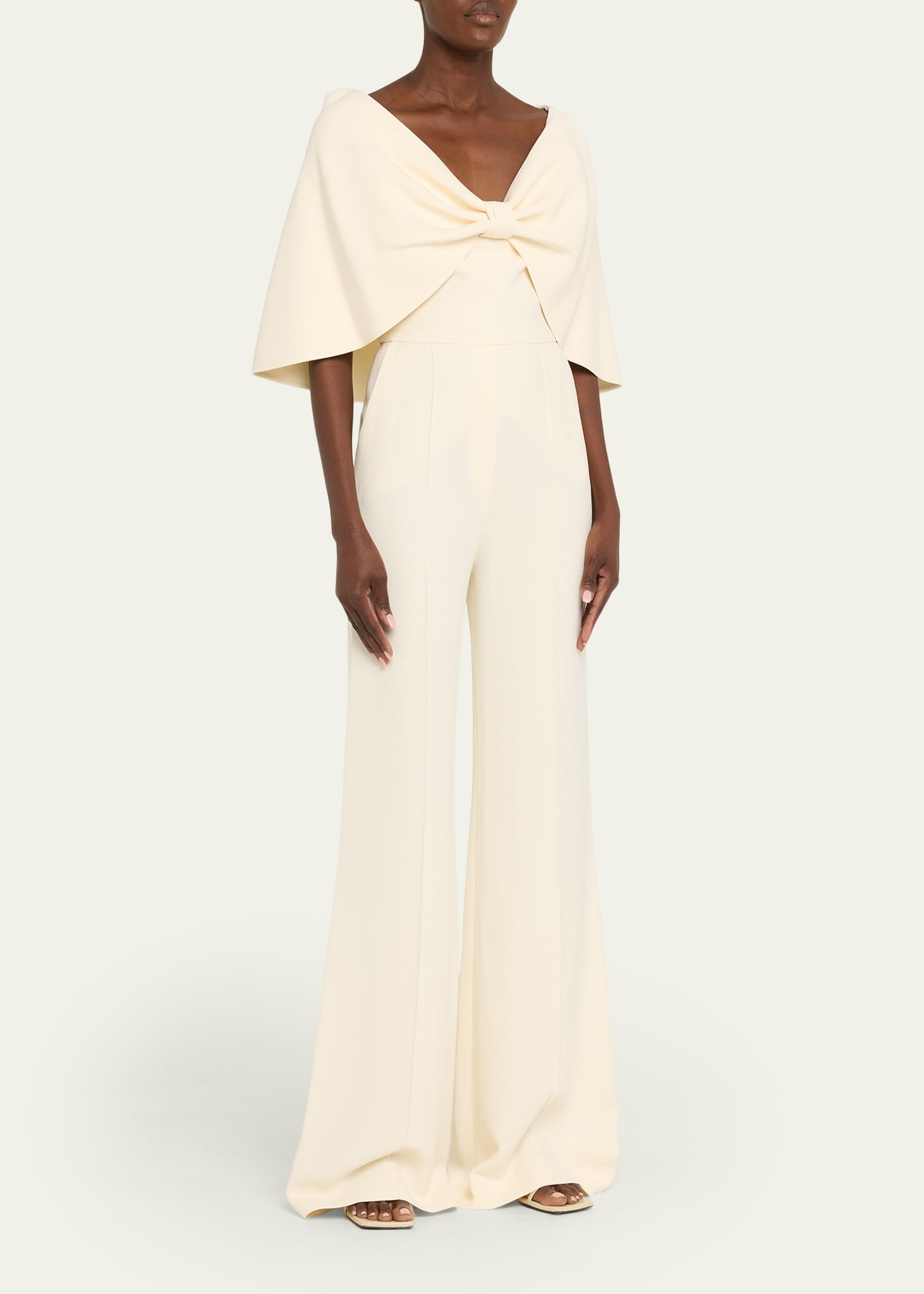 Wide-Leg Cady Cape Jumpsuit - 4