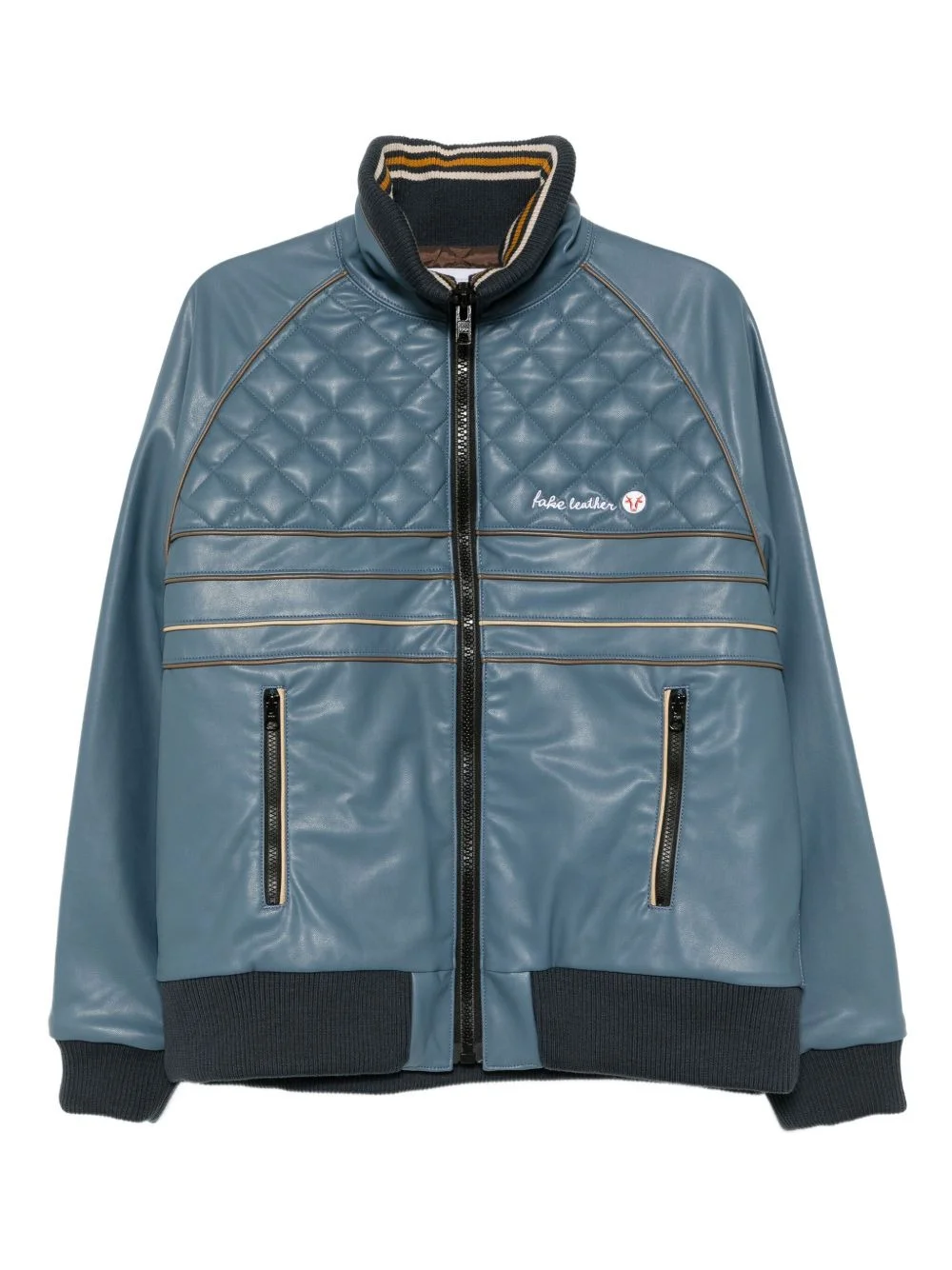 slogan-embroidered jackcet - 1