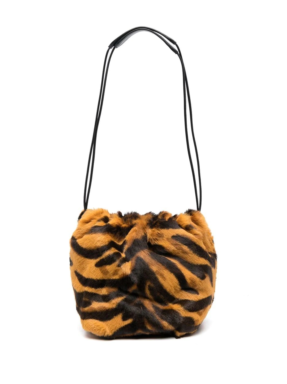 tiger-print drawstring crossbody bag - 1