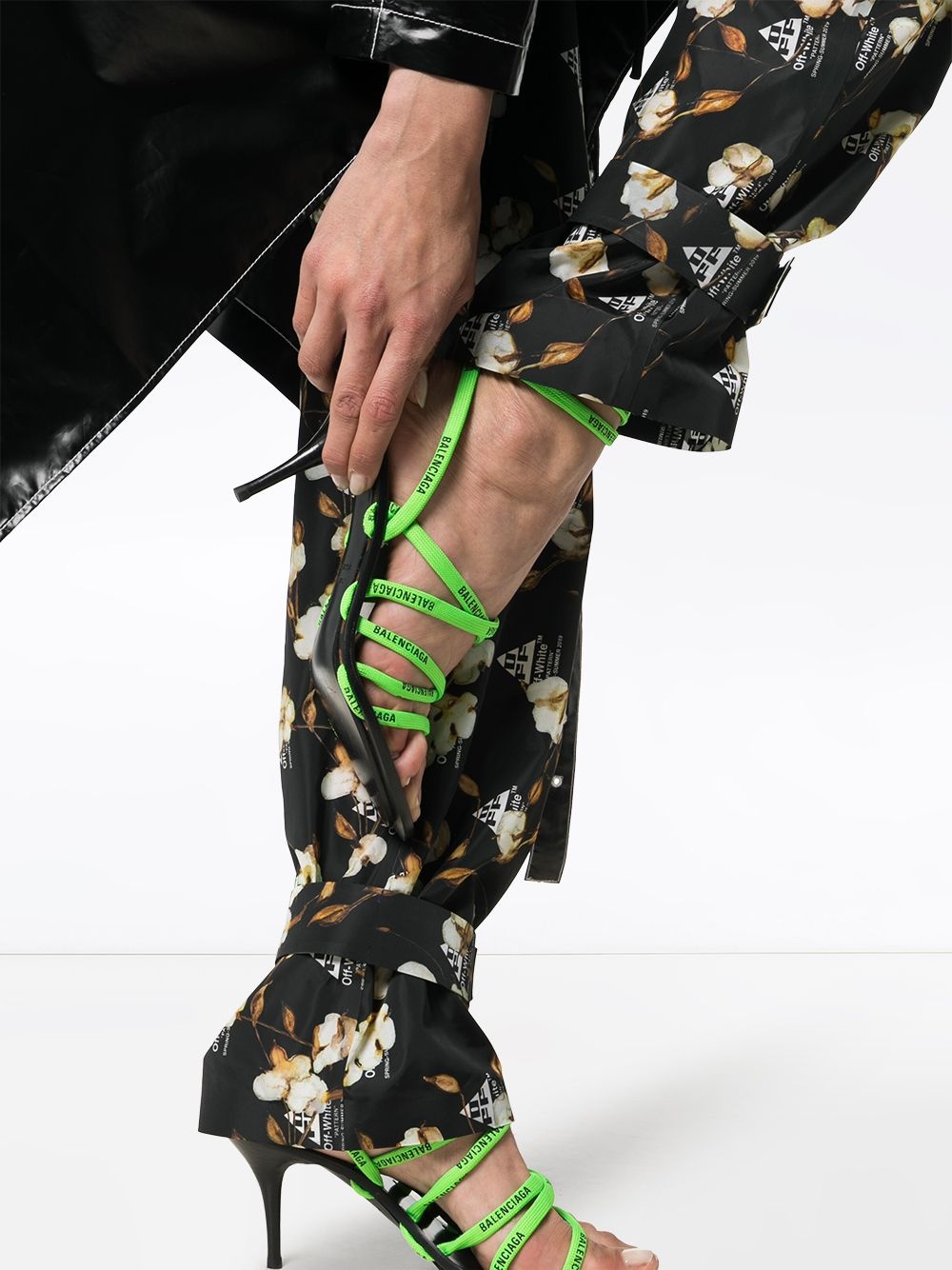 Floral Design Jogger Pants "Black" - 5