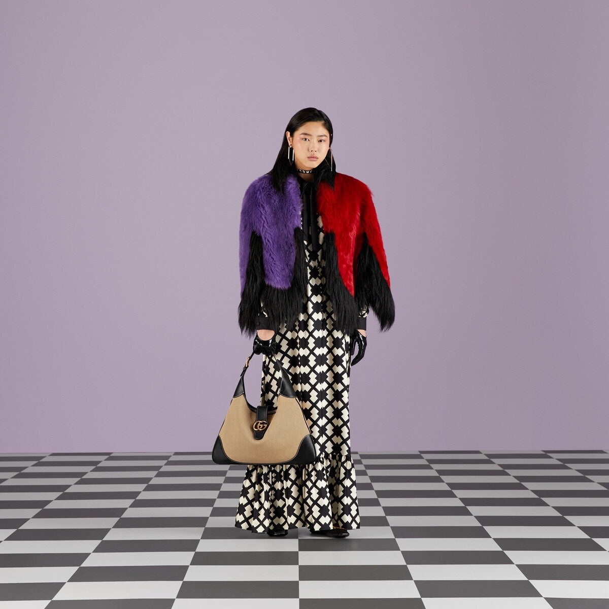 Gucci Rhombus Tile Print Silk Dress - 4