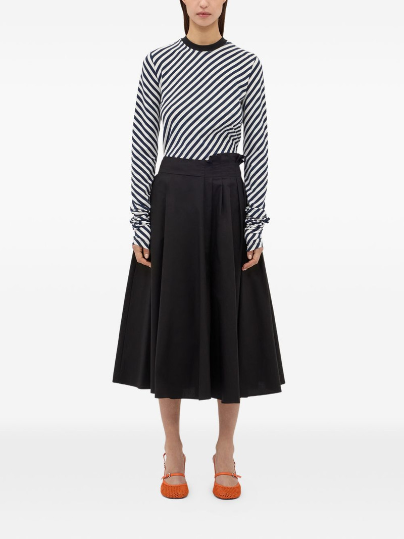 MSGM ruffled A-line midi skirt outlook