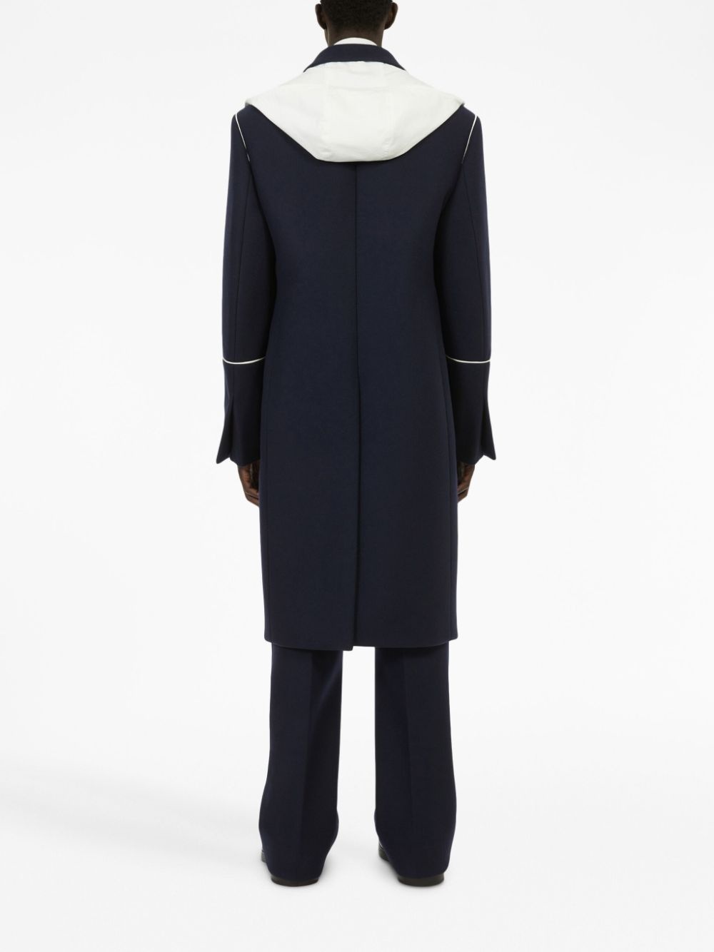single-breasted hooded coat - 3