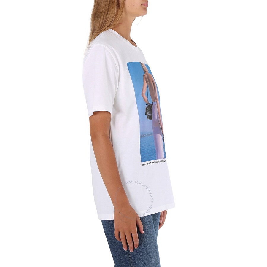Wolford Ladies Short-sleeve Newton Cotton T-Shirt - 4