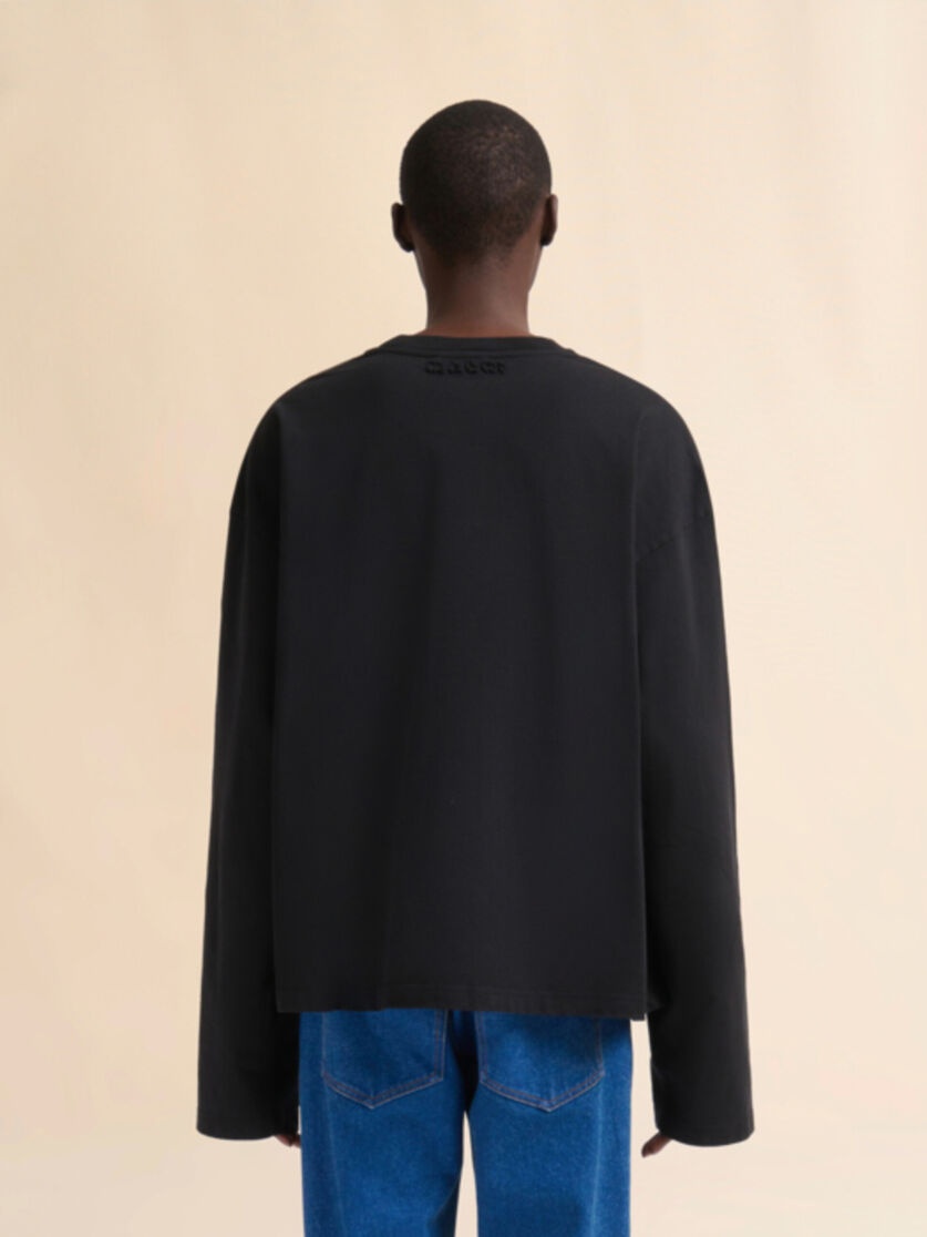 BLACK OVERSIZED ORGANIC COTTON T-SHIRT - 3