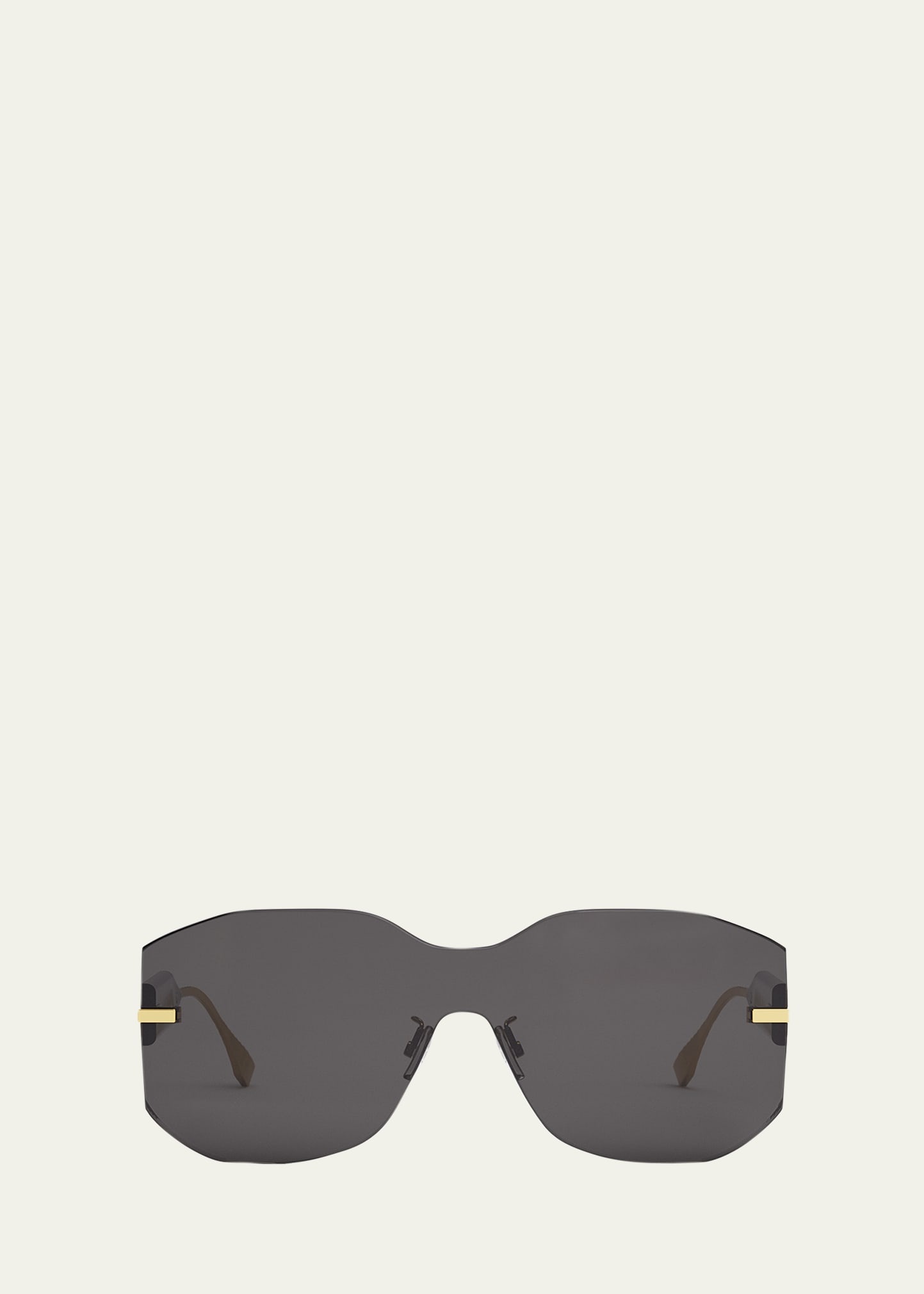 Rectangular Metal Shield Sunglasses - 1