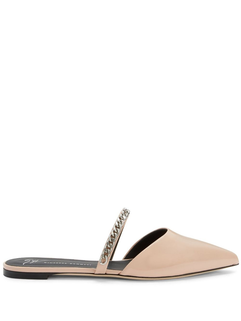 Laurette chain-detail leather mules 1