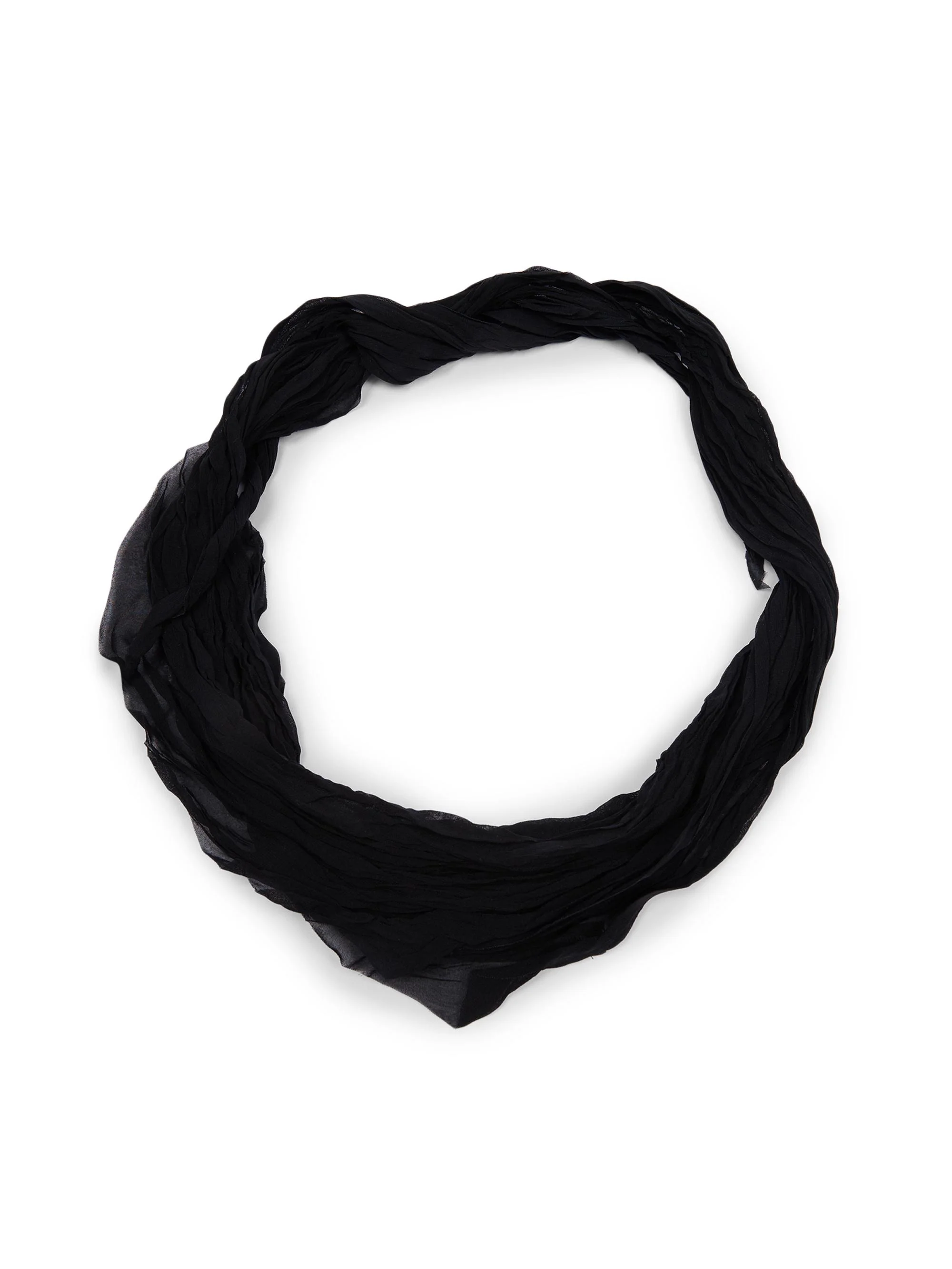 Men's Crumpled Gavroche Scarf - Noir - 1