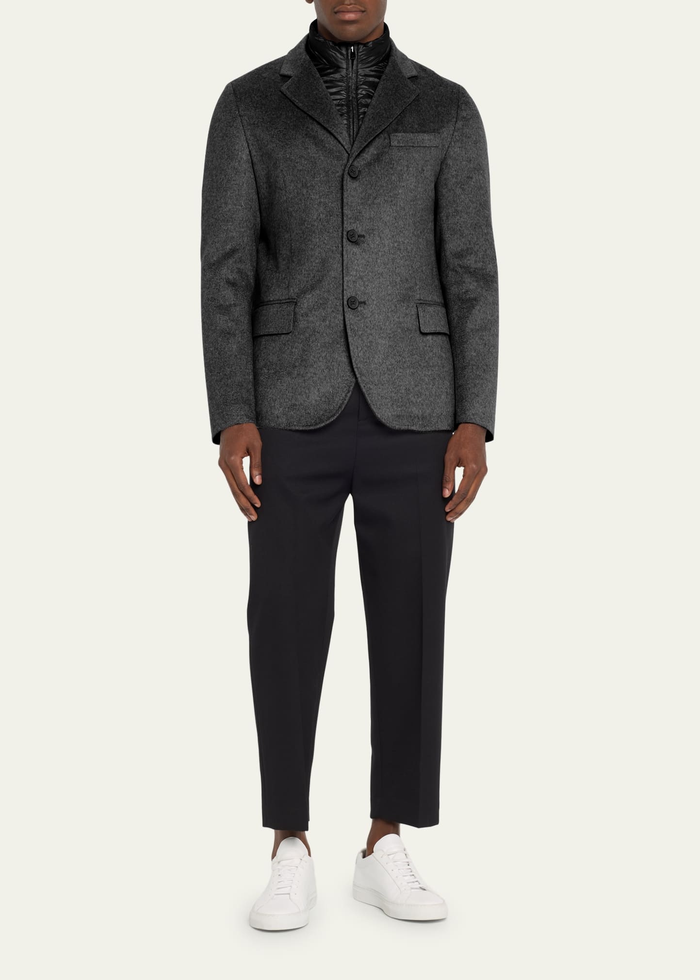 Men's Cashmere Blazer with Detachable Bib - 2