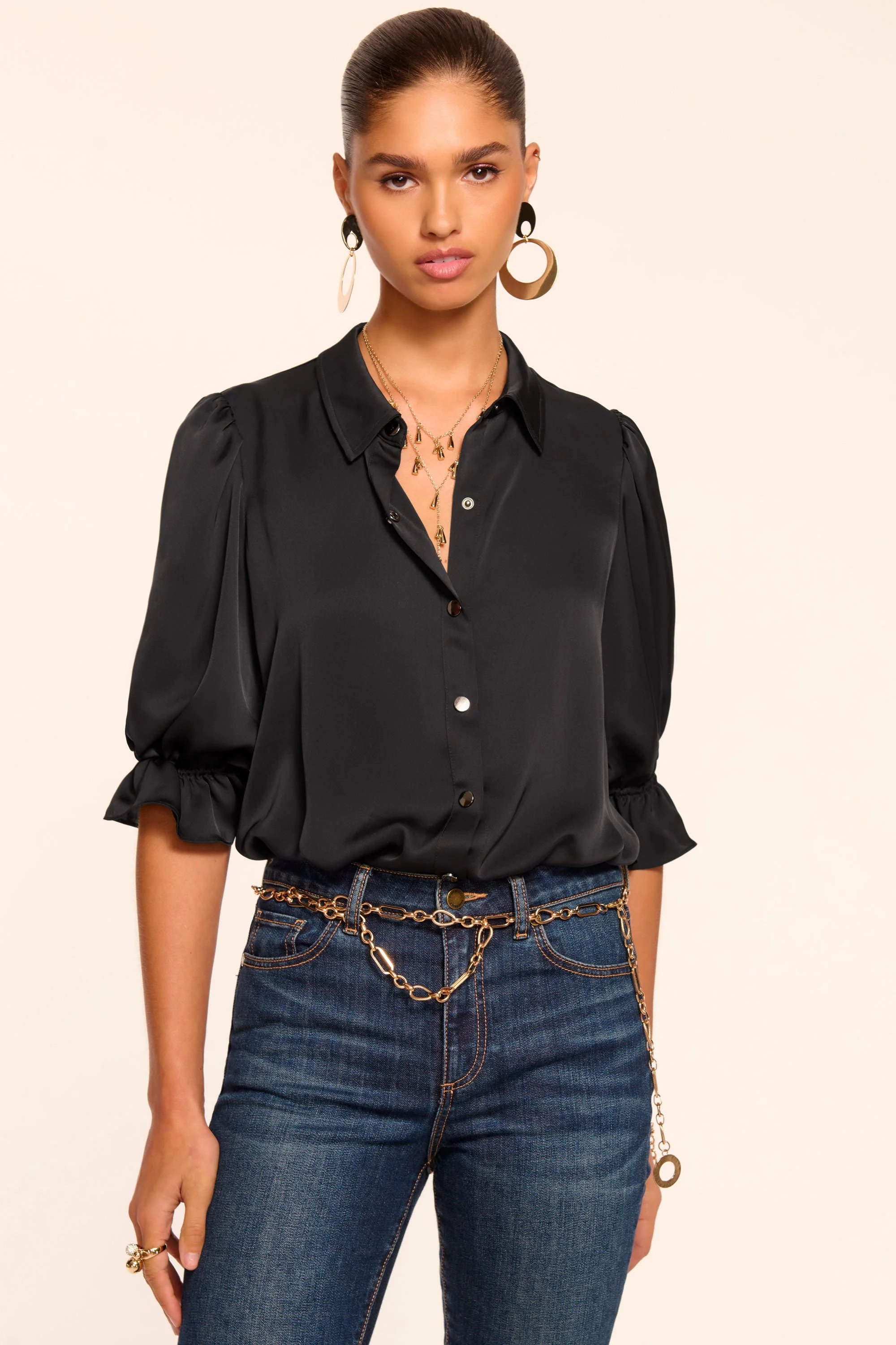 Dina Button Down Bodysuit - 1