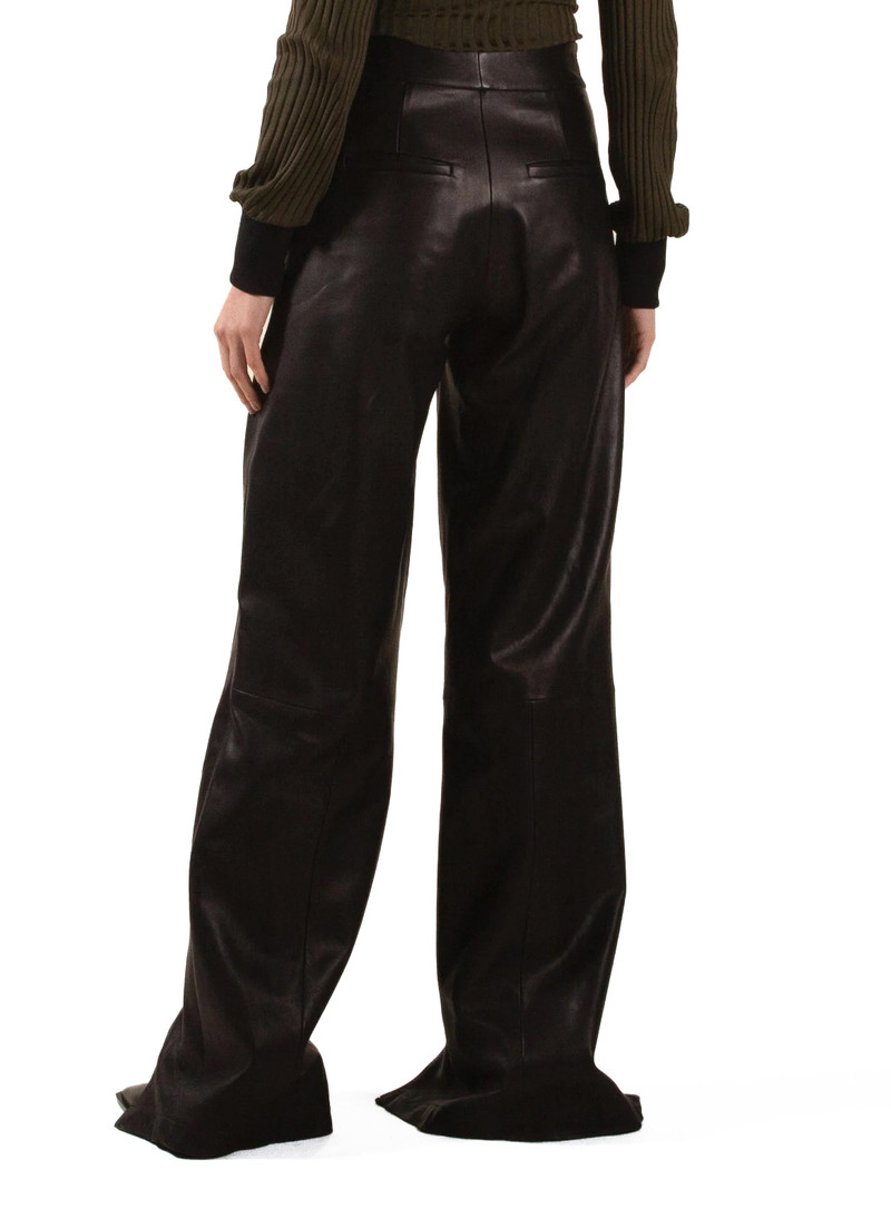 Wide Leg Leather Zipper Trousers 3