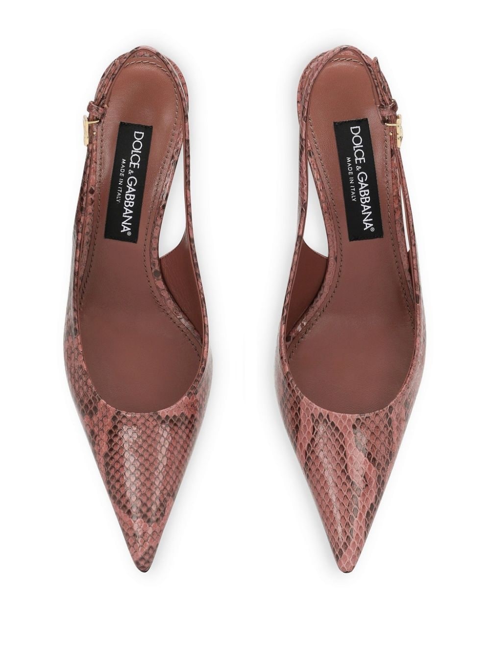 snakeskin-effect slingback pumps - 4