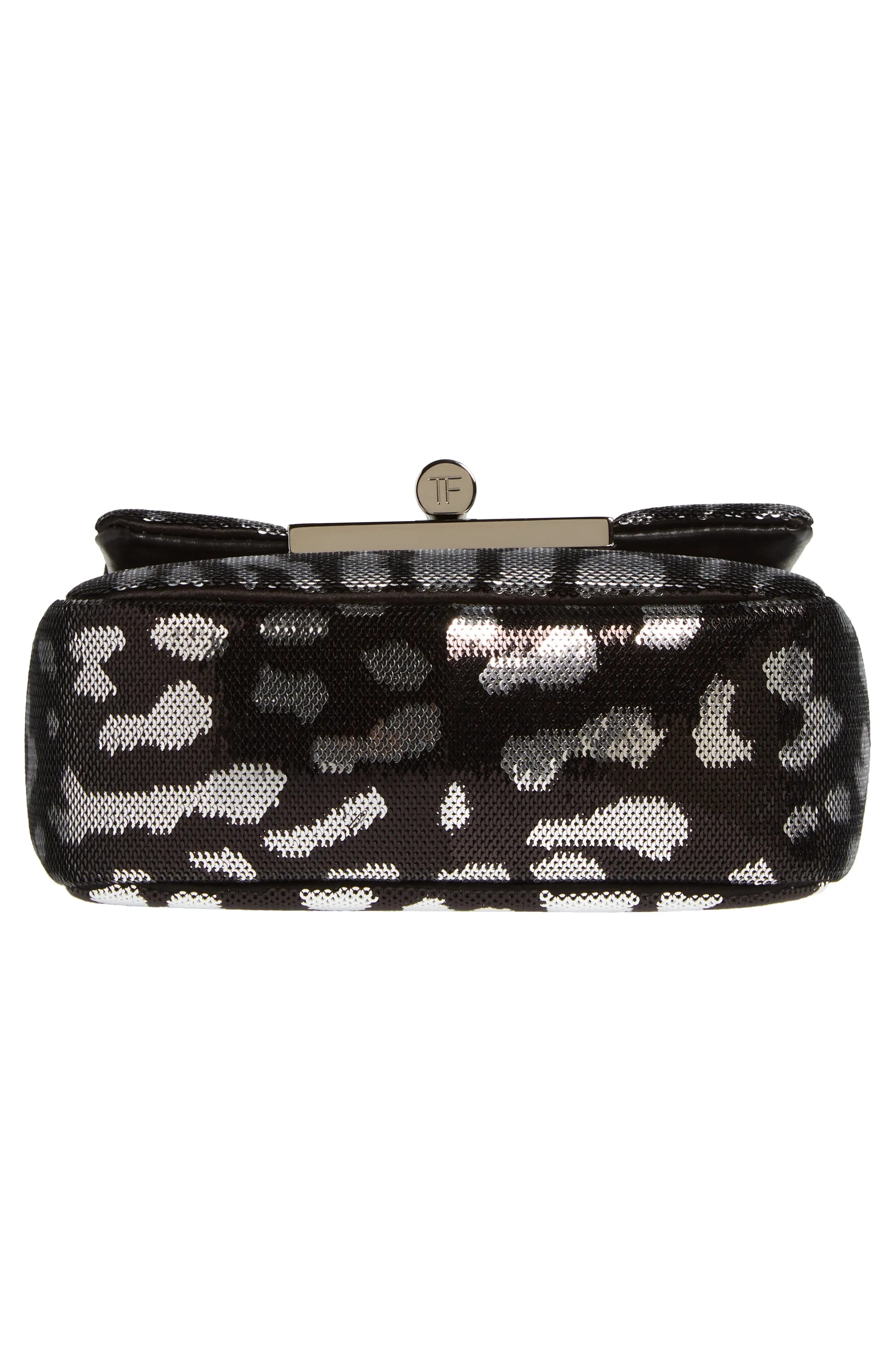 Mini Natalia Leopard Sequin Shoulder Bag in 7Ng01 Black/Silver/Black - 6