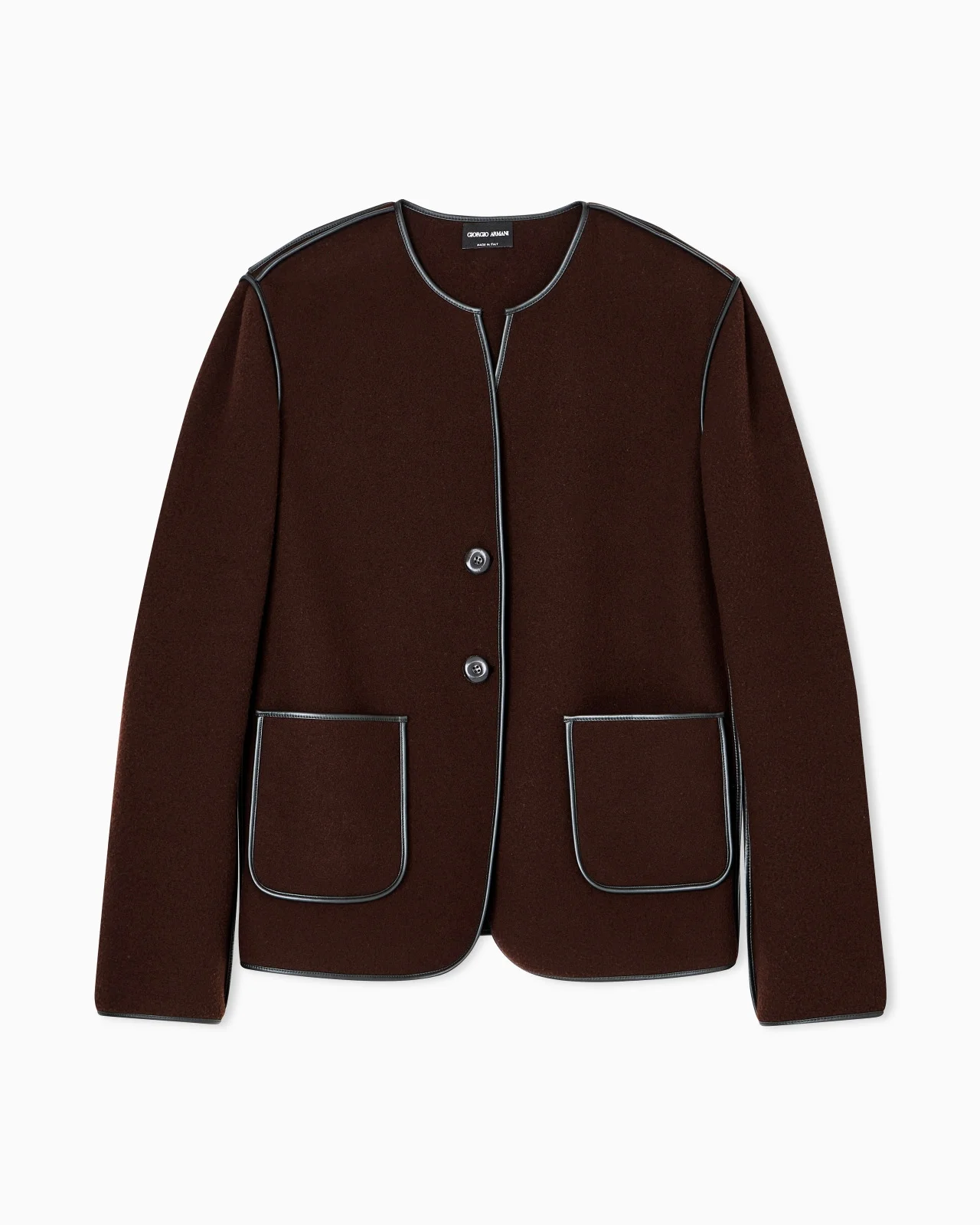 SINGLE-BREASTED JACKET IN WOOL AND CASHMERE FLEECE - 1