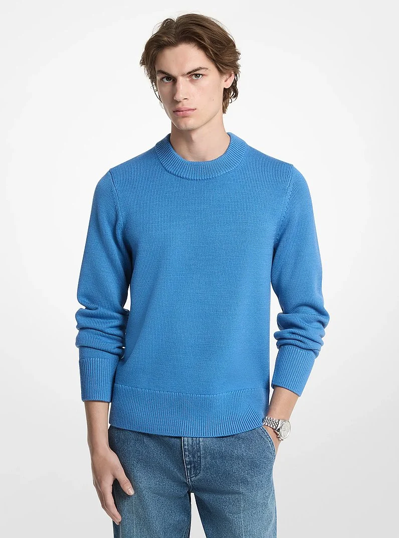 Ribbed Wool Crewneck Sweater - 1