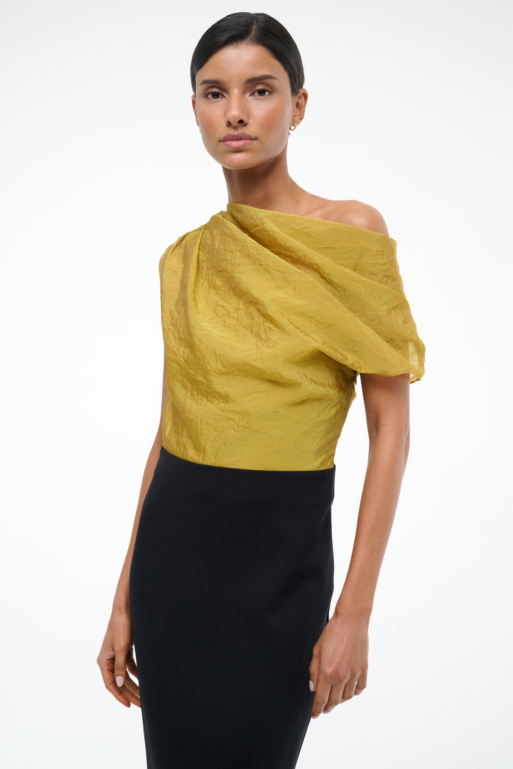 STAUD TOPAZ DRESS CHARTREUSE/BLACK - 4