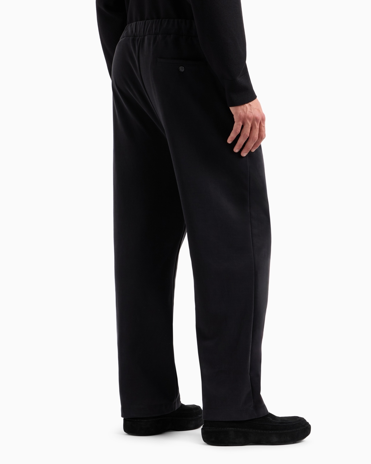 STRETCH COTTON AND CUPRO FLAT-FRONT TROUSERS - 3