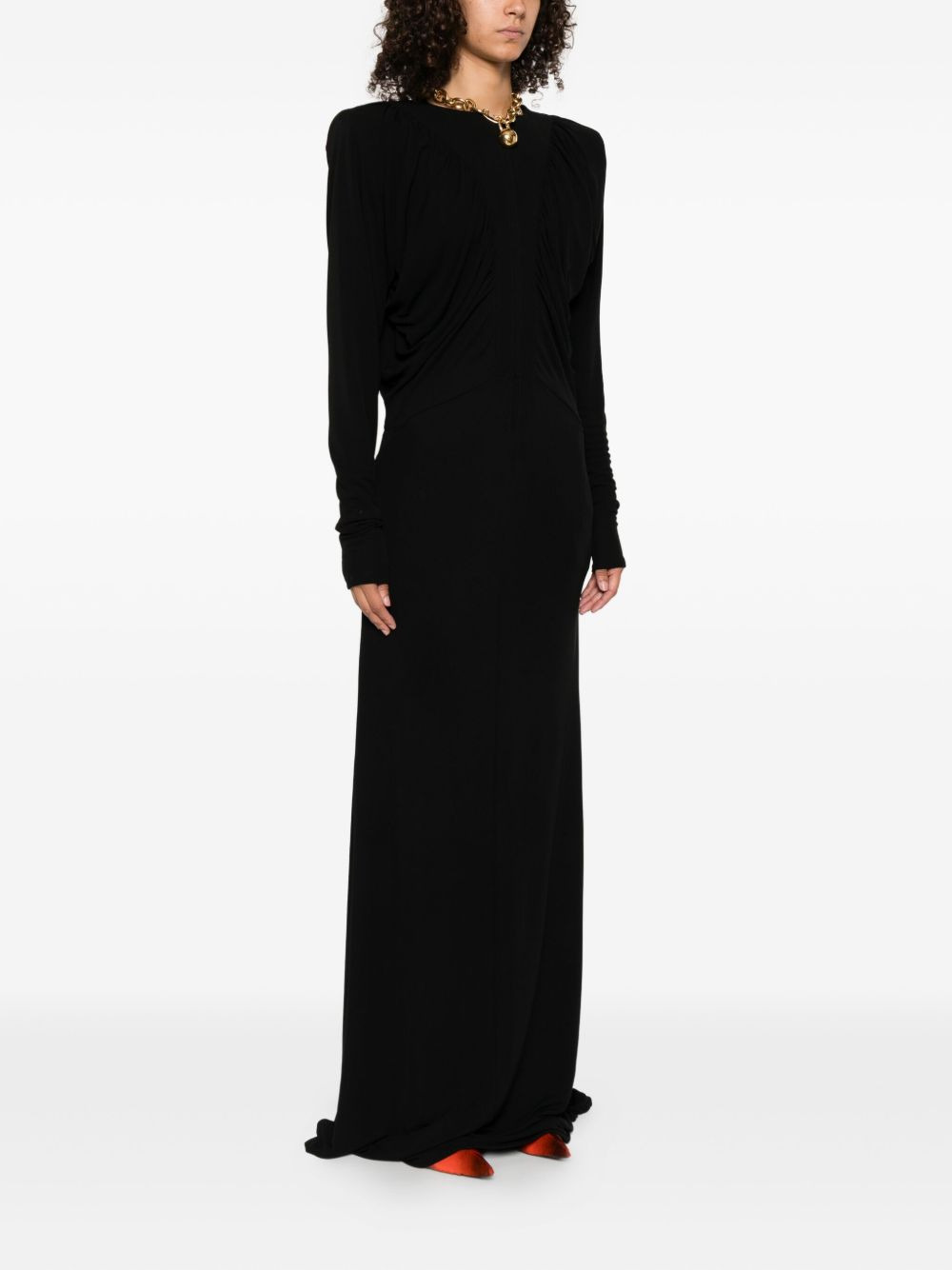 draped-detail maxi dress - 3
