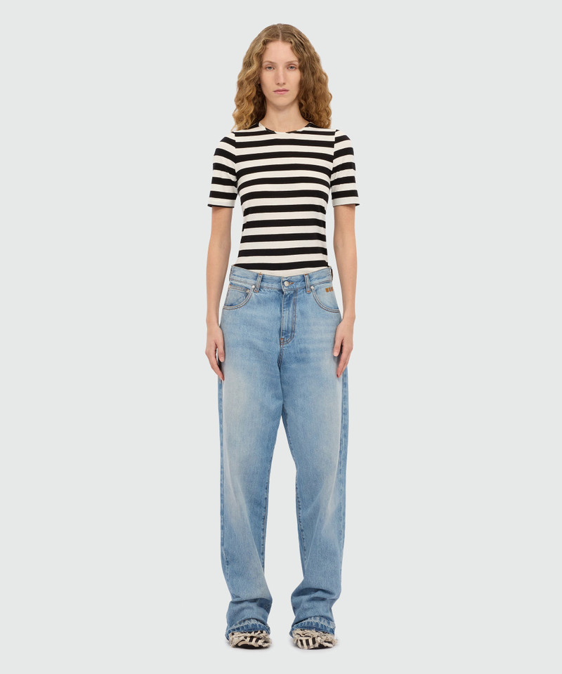 MSGM Light-wash five-pocket stone-washed denim jeans. outlook