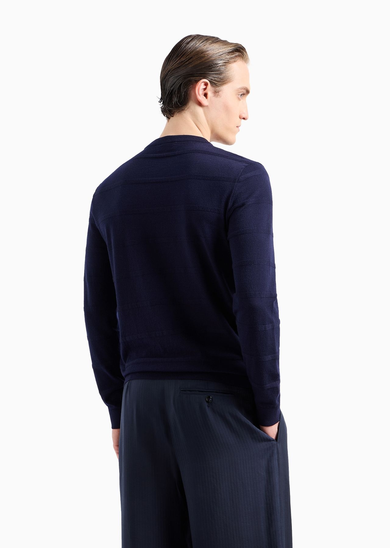 ASV links-stitch crew-neck jumper in virgin wool blend - 3