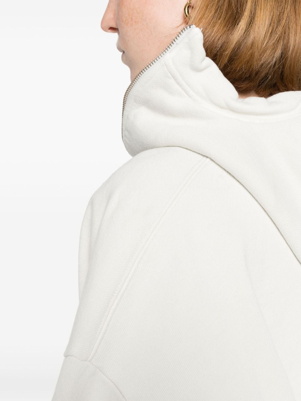 cropped zipped hoodie - 5