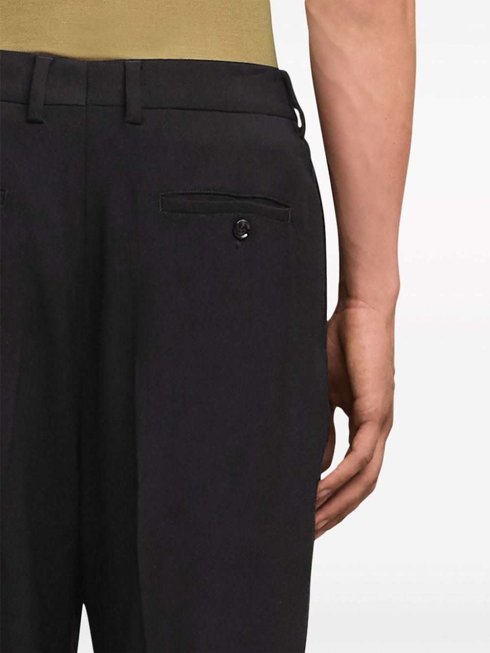 pressed-crease pleated tapered trousers - 6