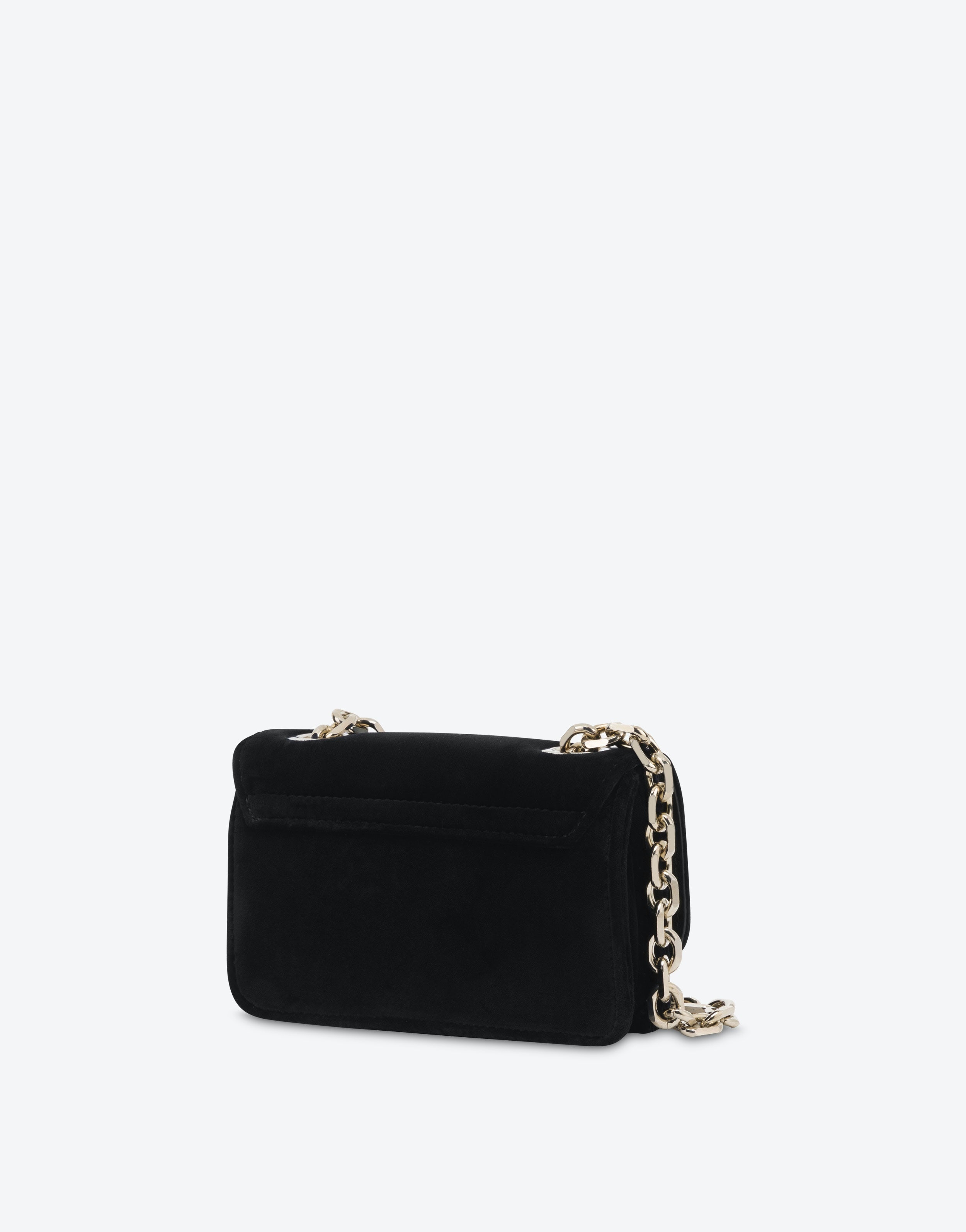 VELVET MINI M BAG WITH RHINESTONES - 2