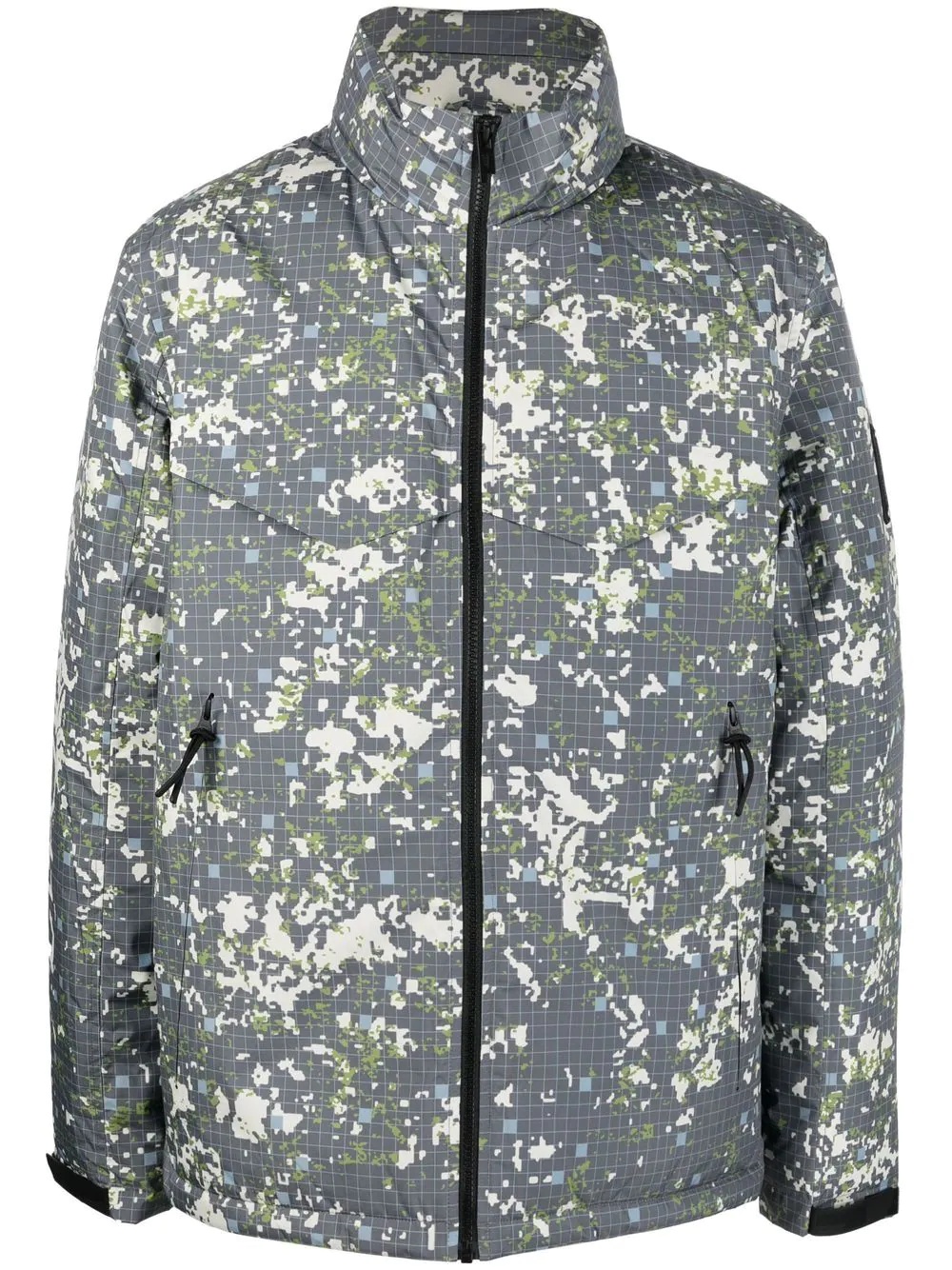 abstract-print sports jacket - 1