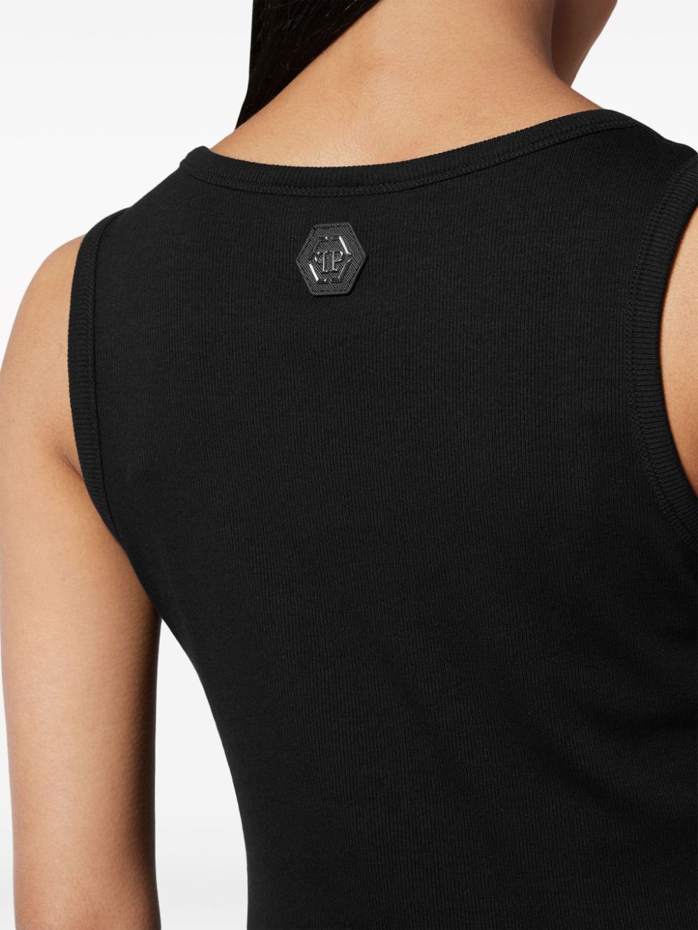hexagon-logo cotton tank top - 4