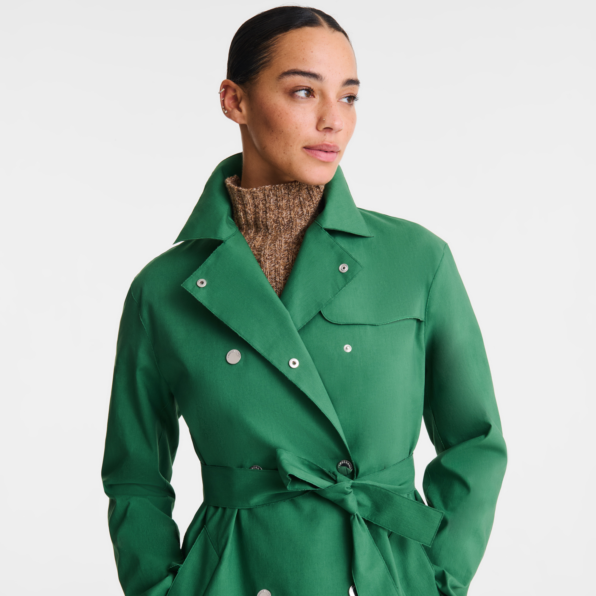 Trench coat British Green - Water-repellent technical canvas - 4